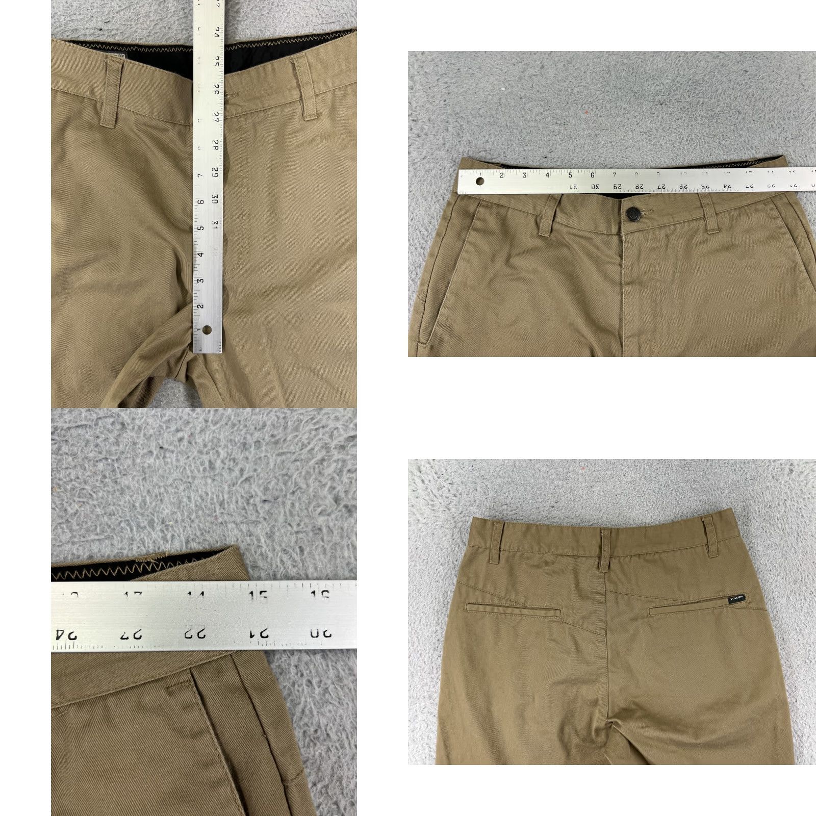 Volcom Volcom Mens Shorts 29 Beige Chino Canvas Beach Casual Cotton Blend Size US 29 - 9 Thumbnail