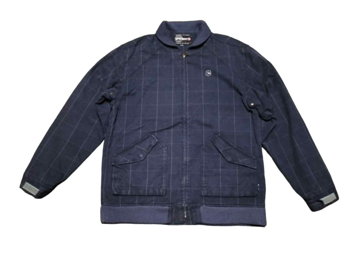 image of Denim Jacket x I Spiewak And Sons Spiewak Denim Plaid Zipper Jacket Sunfaded in Black (Size XL)