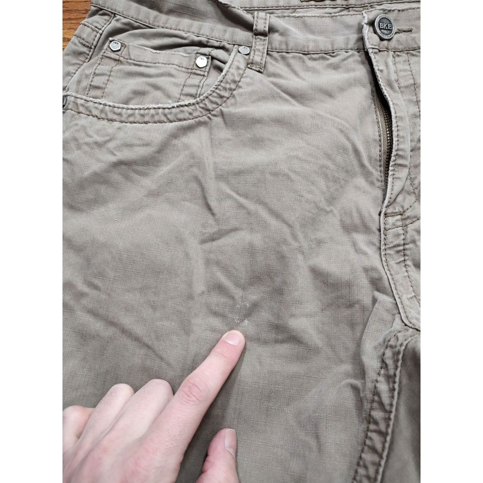 BKE BKE Tyler Jeans Mens 36x28 Brown Denim Stretch Straight Leg Regular Rise 11in 5-Pocket Vintage No Size US 36 / EU 52 - 6 Thumbnail