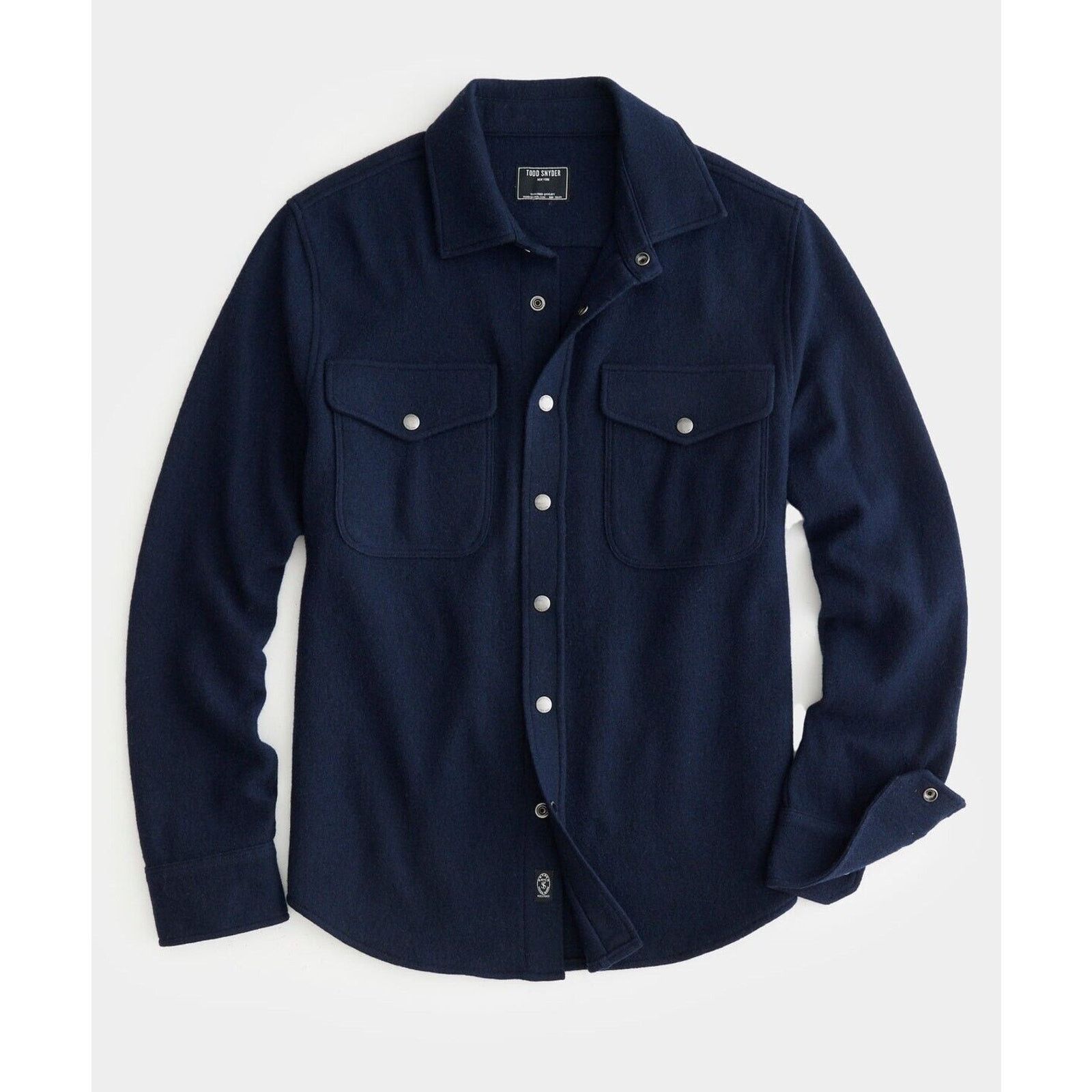 Todd Snyder Wool Cashmere Military Button Up Shirt