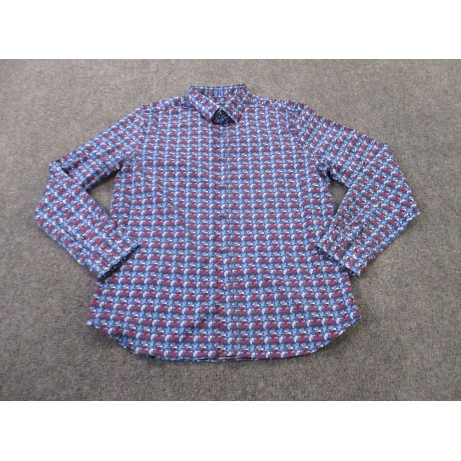 Robert Graham Robert Graham Shirt Mens XL Red Blue Modern Americana Business Tailored Fit Size US XL / EU 56 / 4 - 2 Thumbnail