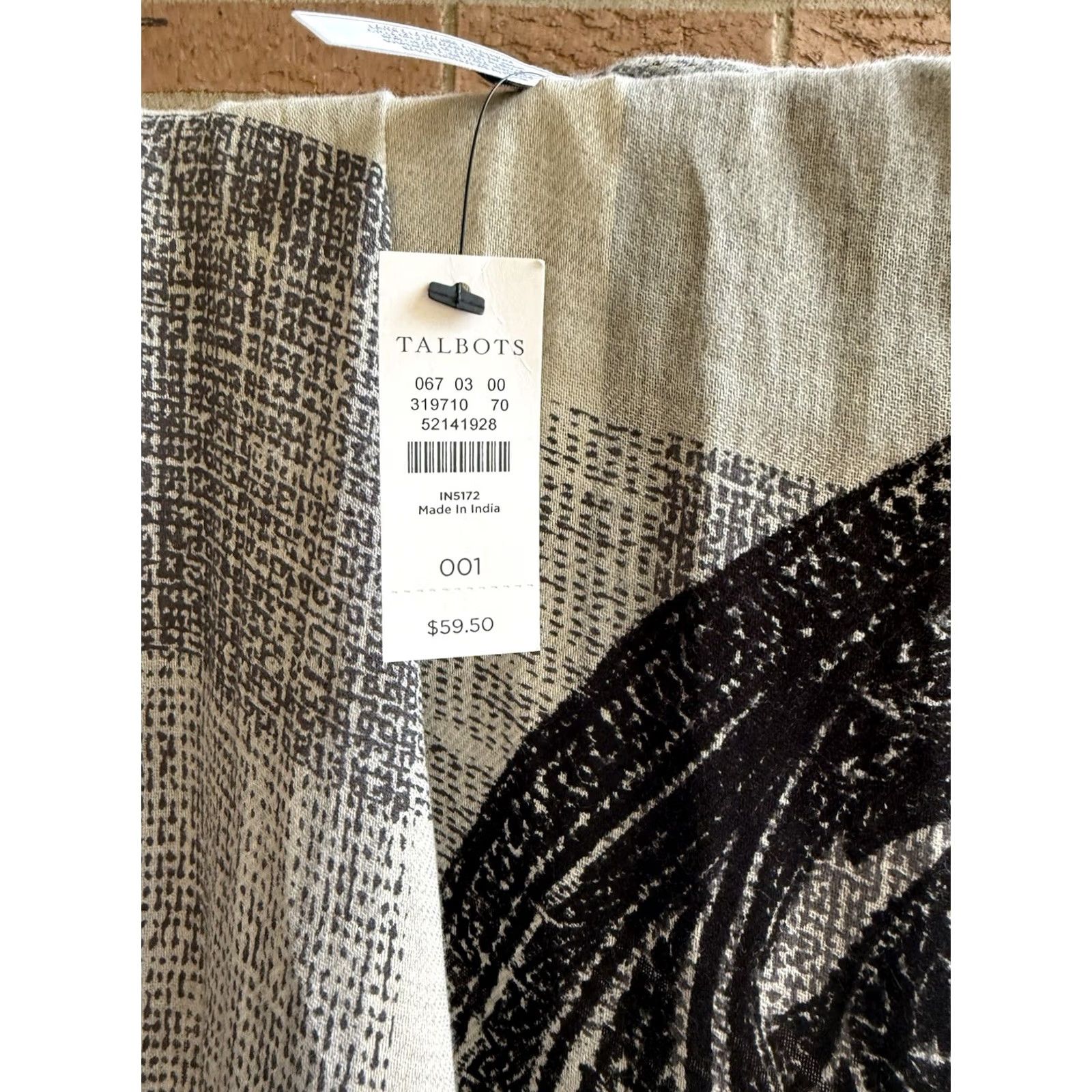 Talbots Talbots Scarf Paisley Block Abstract All-Over Print 100% Cotton Multicolor Bohemian Women Size ONE SIZE - 4 Thumbnail