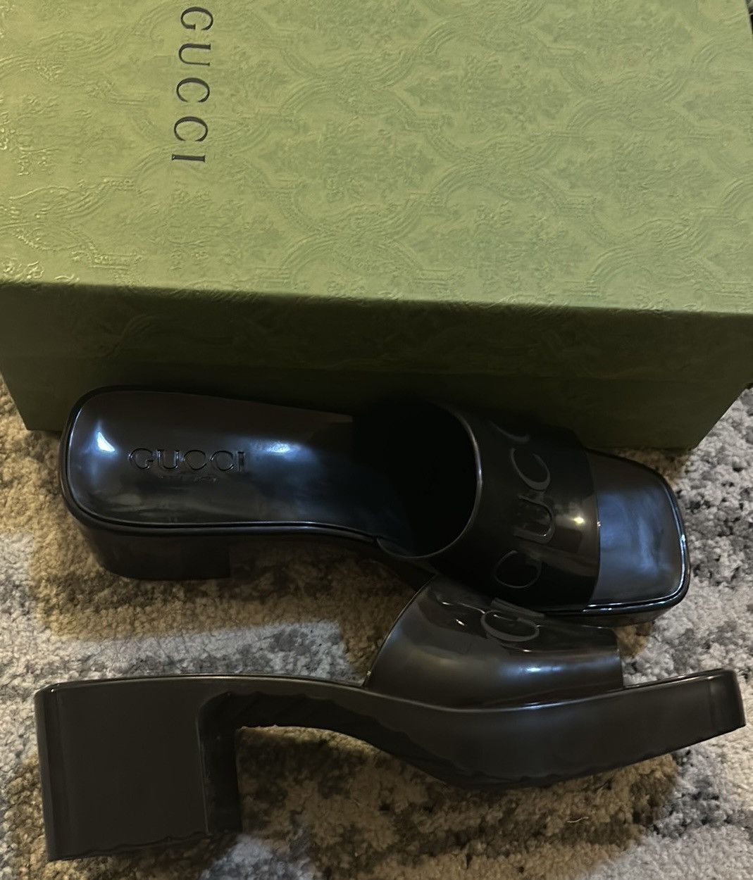Gucci Gucci 60mm Rubber Logo Sandal Slipper Size US 9 / IT 39 - 5 Thumbnail
