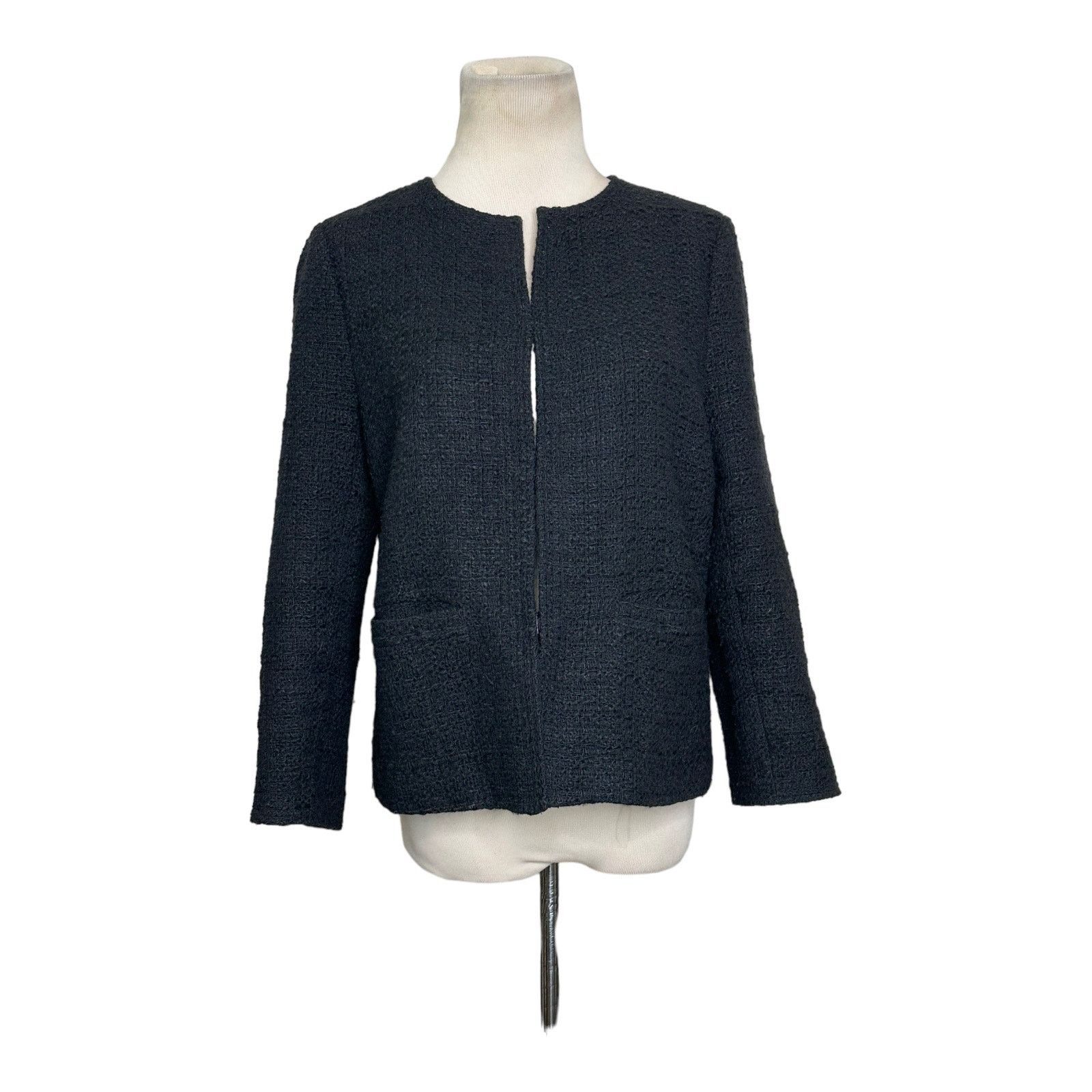 Vince Vince. black woven long sleeves blazer jacket size 10 Size L / US 10 / IT 46 - 1 Thumbnail