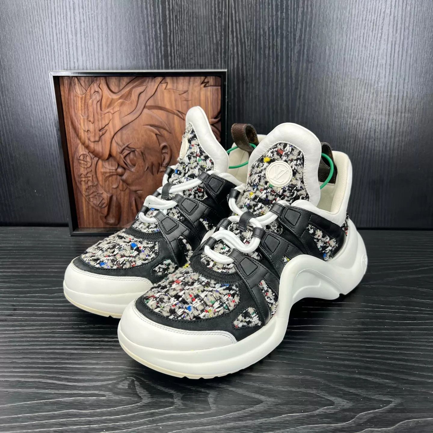Louis Vuitton LV Archlight White & Black Wool Sneaker 38.5 Size US 8 / IT 38 - 1 Thumbnail