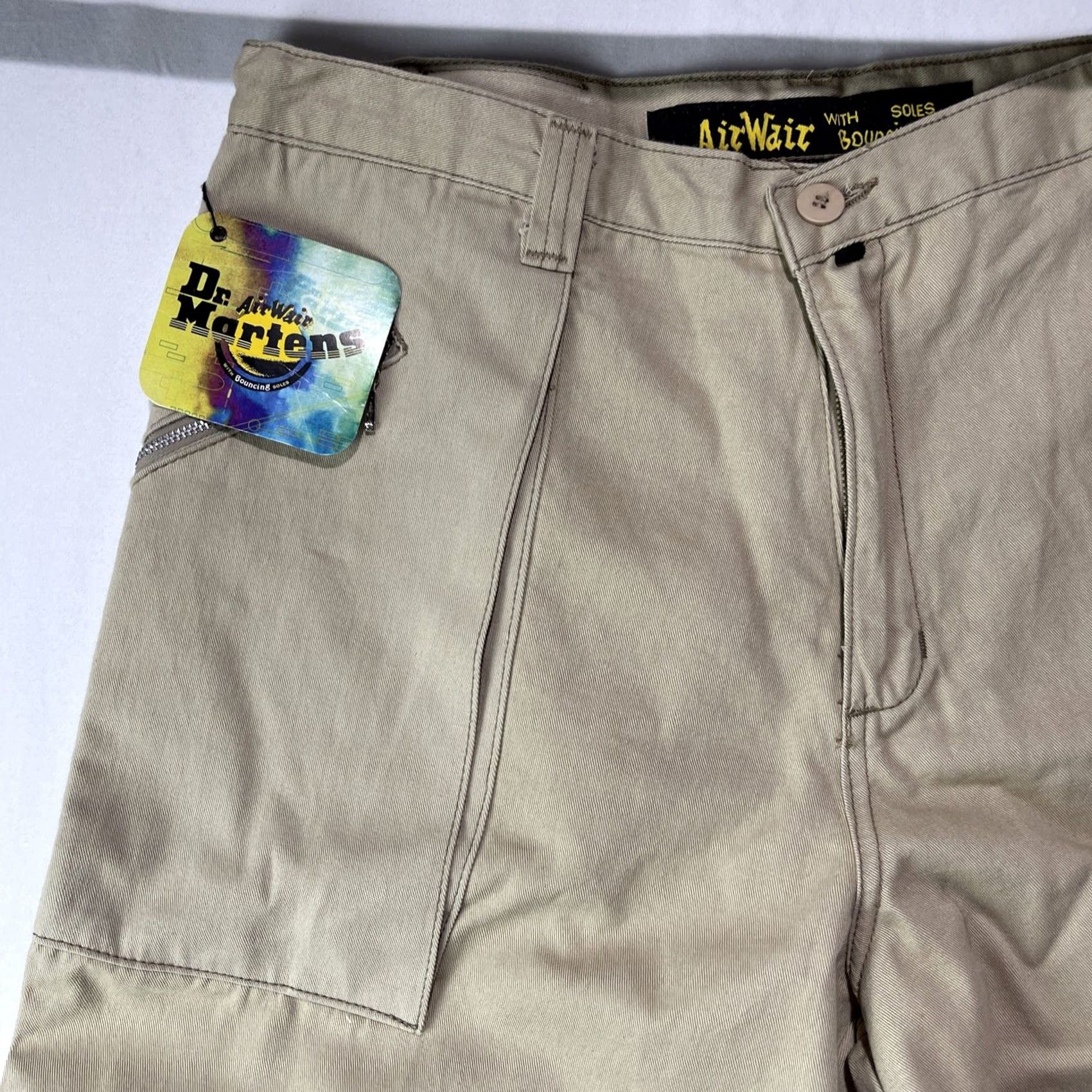 Dr. Martens VINTAGE Dr Martens Cargo Pants Mens 36x34 Beige Baggy AirWair Cargo Pants Mens Beige 80s 90s Army City Mens Size US 36 / EU 52 - 2 Thumbnail