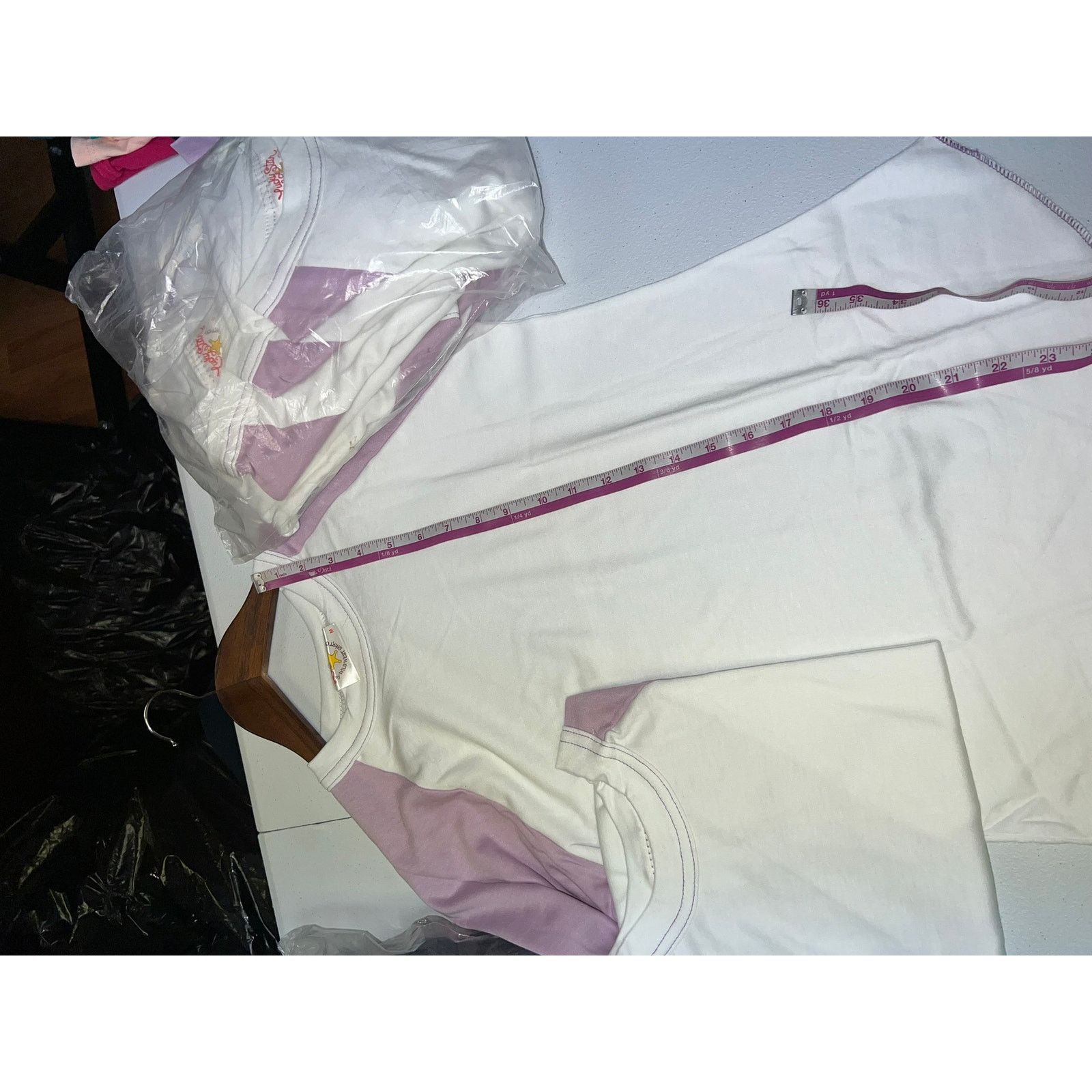 Vintage Women's 80s Vintage Lucky Star White Purple Raglan Shirt M Size M / US 6-8 / IT 42-44 - 11 Thumbnail