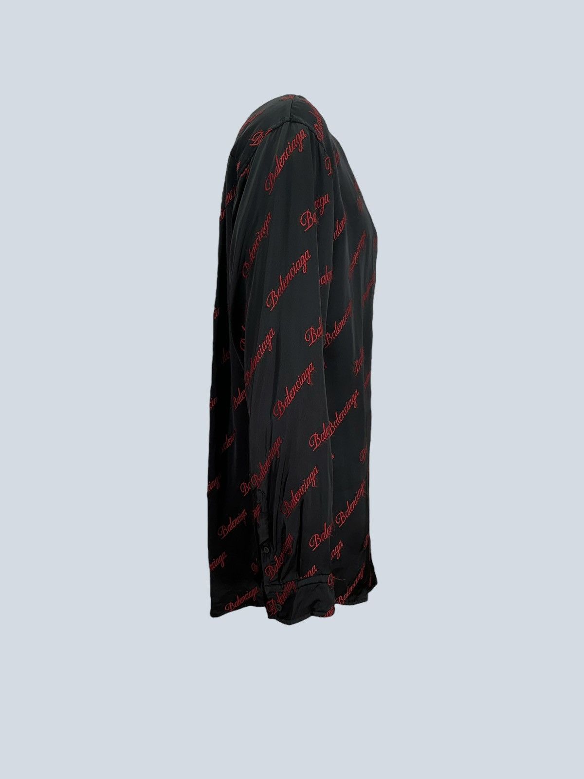 Balenciaga Balenciaga oversized shirt black with all-over logo, 36fr. Size XS / US 0-2 / IT 36-38 - 2 Thumbnail