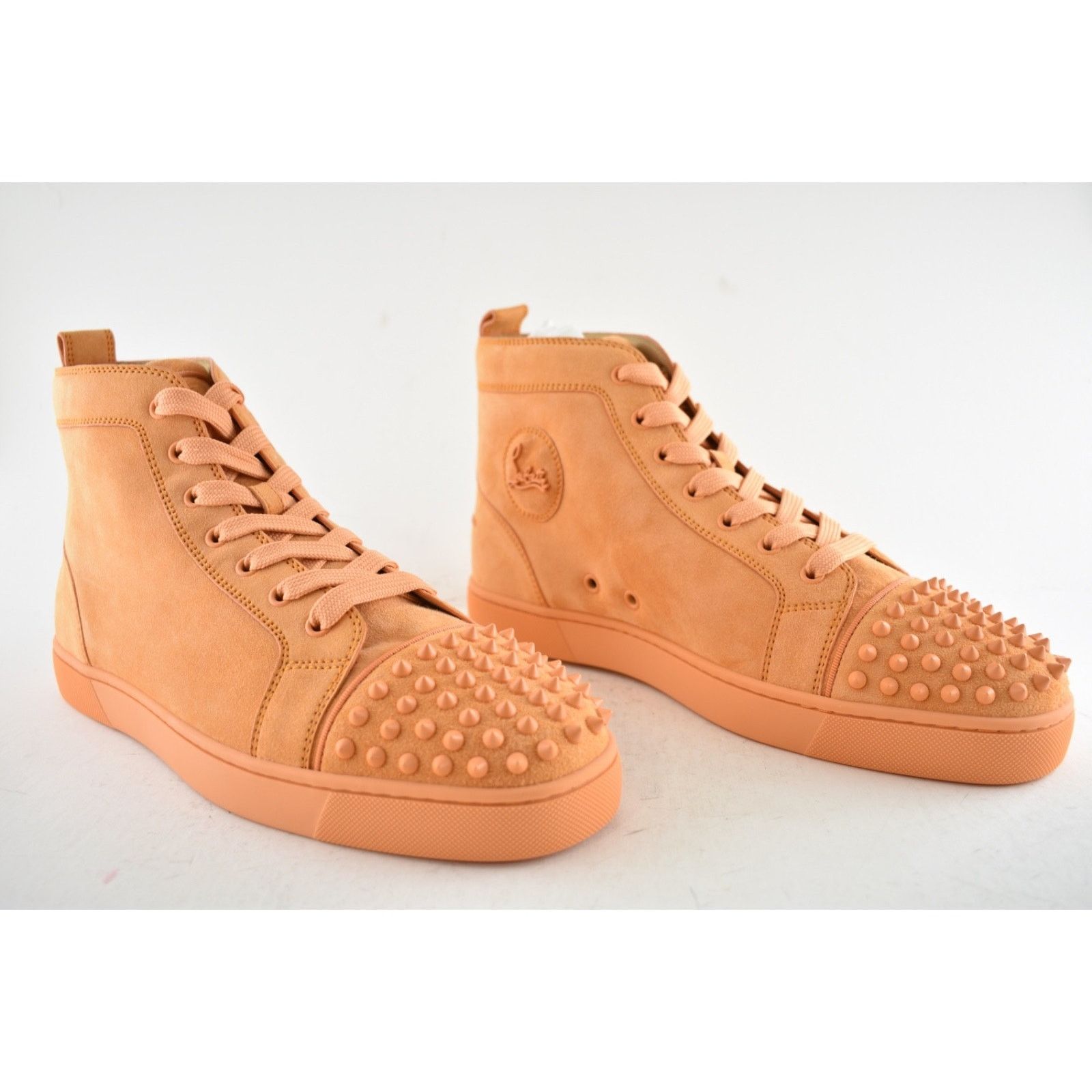 Christian Louboutin Christian Louboutin Lou Spikes Flat Melon Orange Suede High Size US 11 / EU 44 - 4 Thumbnail