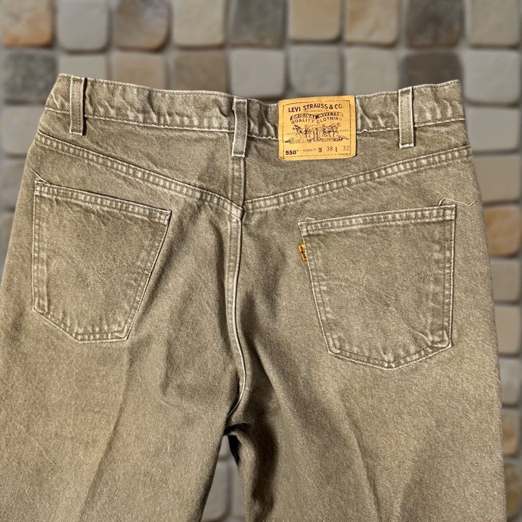 Levi's Vintage Levi'S 550 Orange Tab Jeans Mens 36x32 USA Made 1997 Olive Green - Relaxed Fit 5 Pocket Size US 36 / EU 52 - 1 Thumbnail