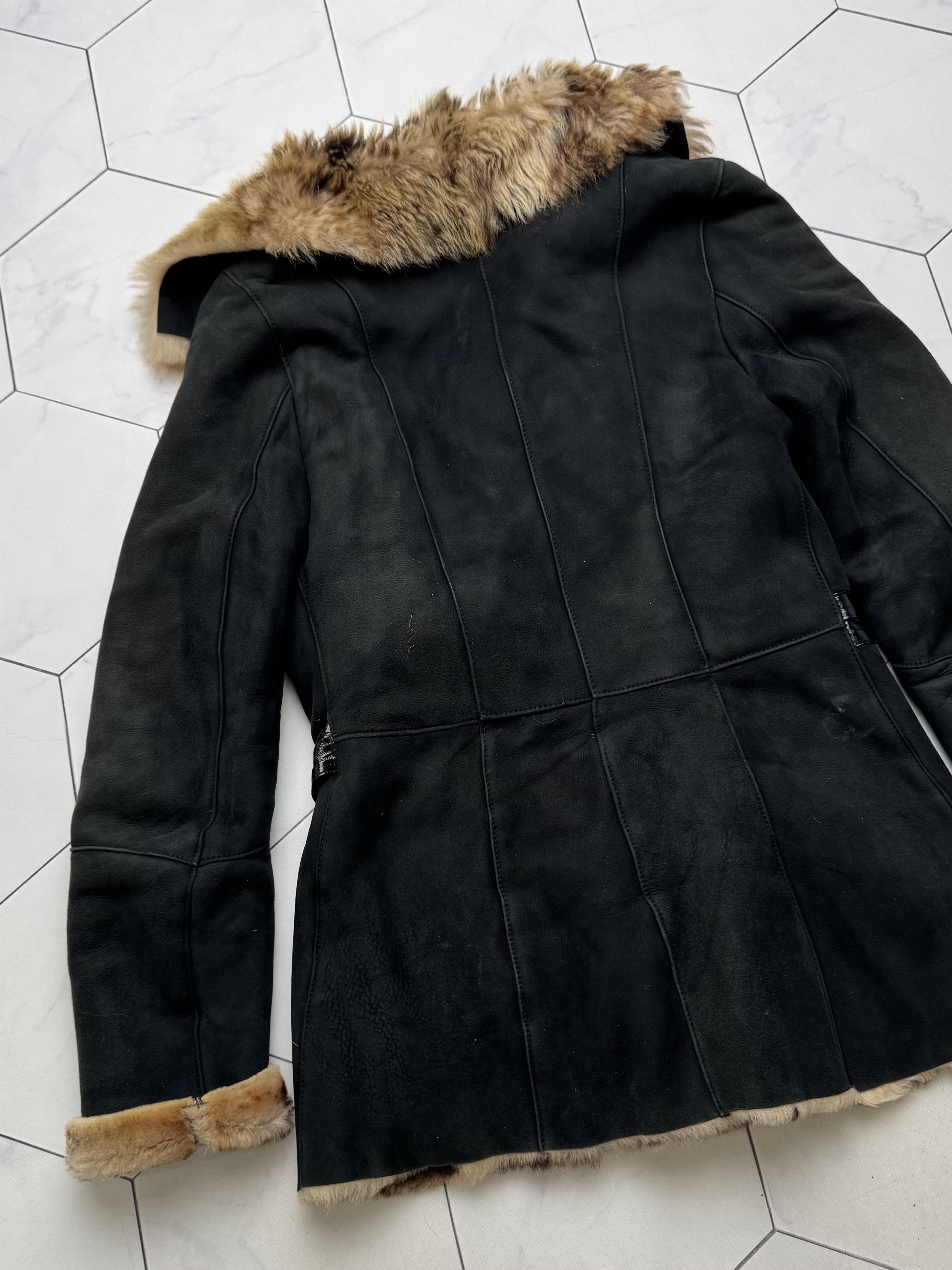 Japanese Brand Vintage Real Sheepskin Hooded Coat With Belt (B550)E2D15 Size XS / US 0-2 / IT 36-38 - 11 Thumbnail