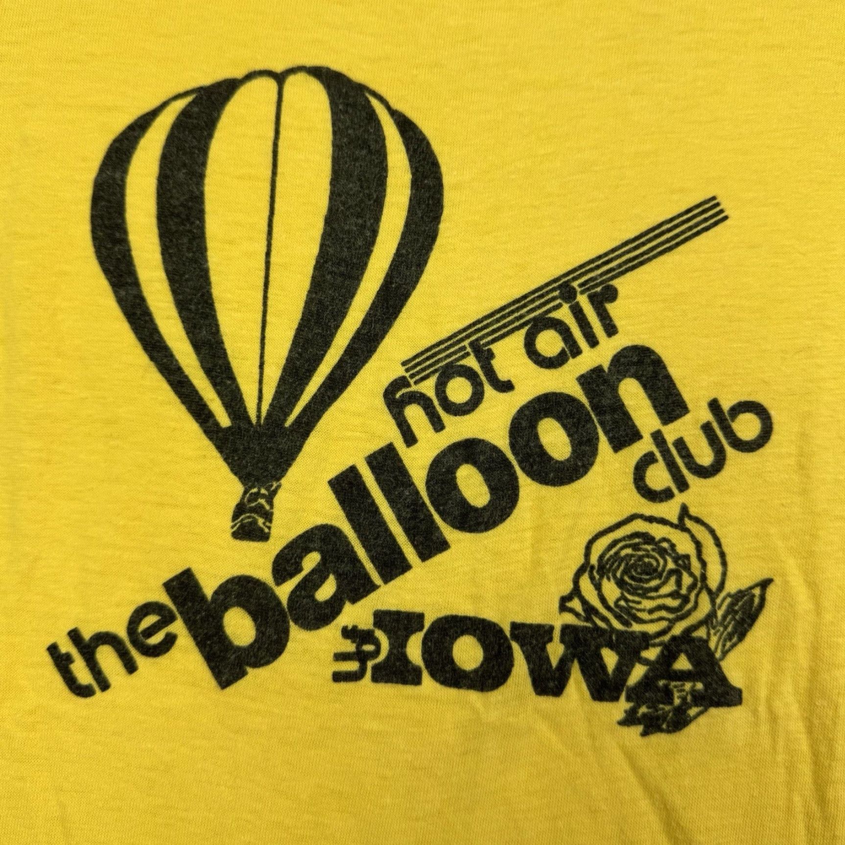 Vintage VINTAGE Hot Air Balloon Club T Shirt Adult Small Slim Iowa 80s Hipster Yellow Mens S Stedman Slim Fit Crew Neck Short Sleeve Size US S / EU 44-46 / 1 - 2 Thumbnail