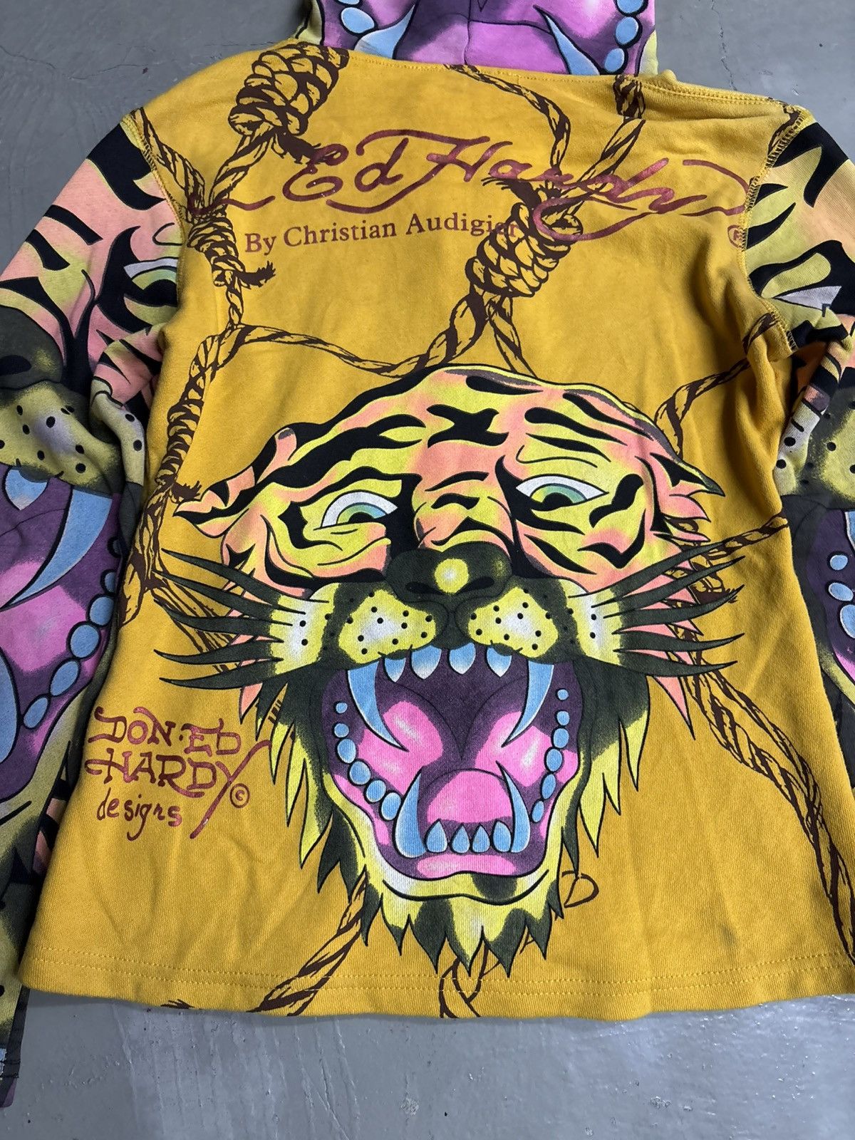 Ed Hardy Ed Hardy Tiger Y2K Rhinestones Skull Print Zip Hoodie Jacket Size US XS / EU 42 / 0 - 11 Thumbnail
