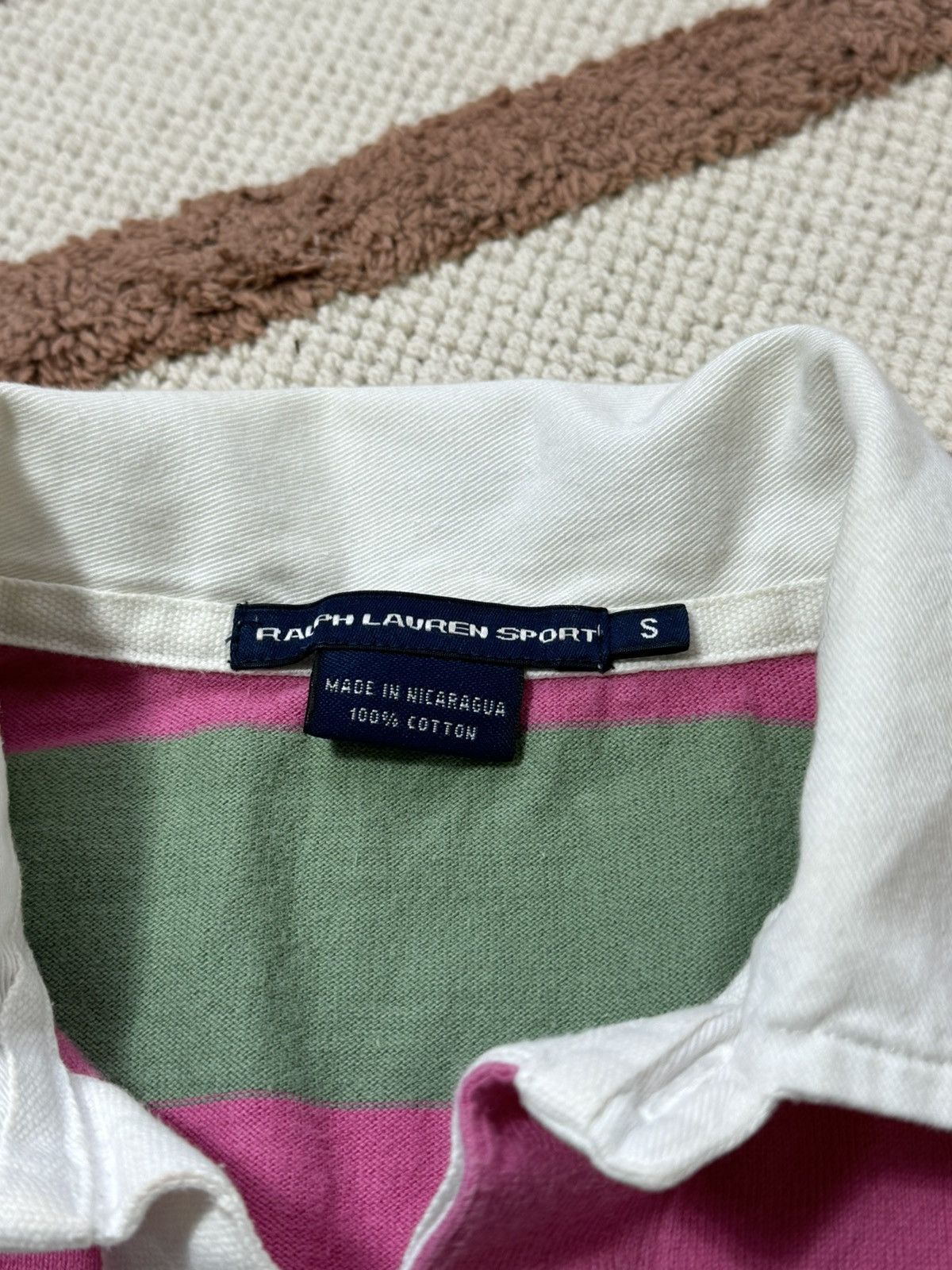 Ralph Lauren 1990s RALPH LAUREN PINK GREEN POLO LONGSLEEVE Size S / US 4 / IT 40 - 4 Thumbnail