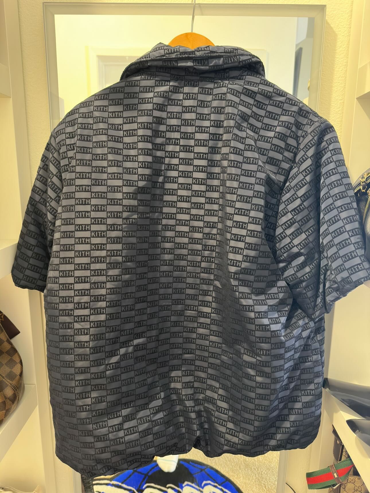 Kith Kith Flocked Monogram Puffed Devon Shirt - Nocturnal Size US M / EU 48-50 / 2 - 7 Thumbnail