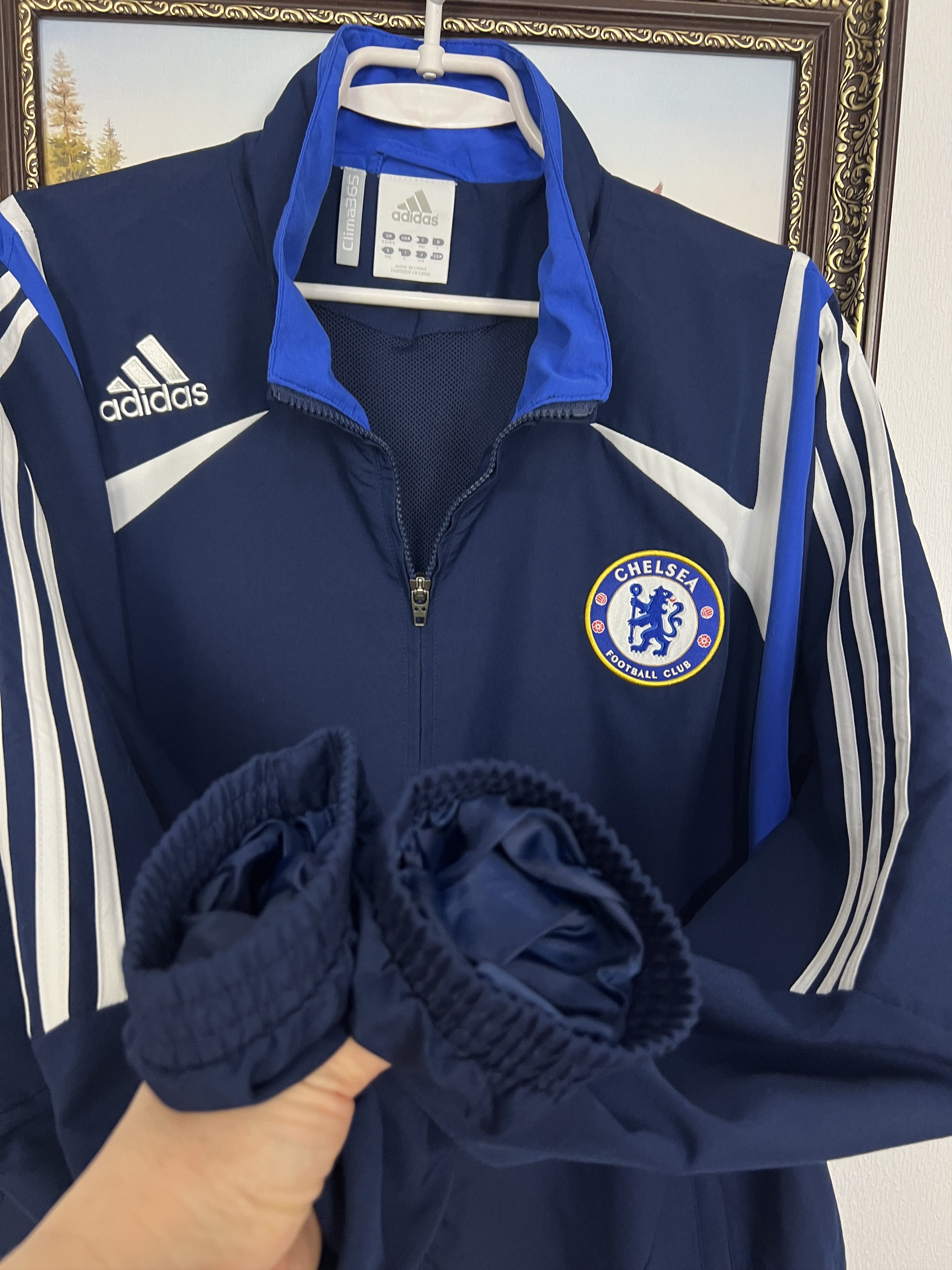 Adidas Vintage Chelsea Football Train Jacket Soccer Track Top Size US L / EU 52-54 / 3 - 7 Thumbnail