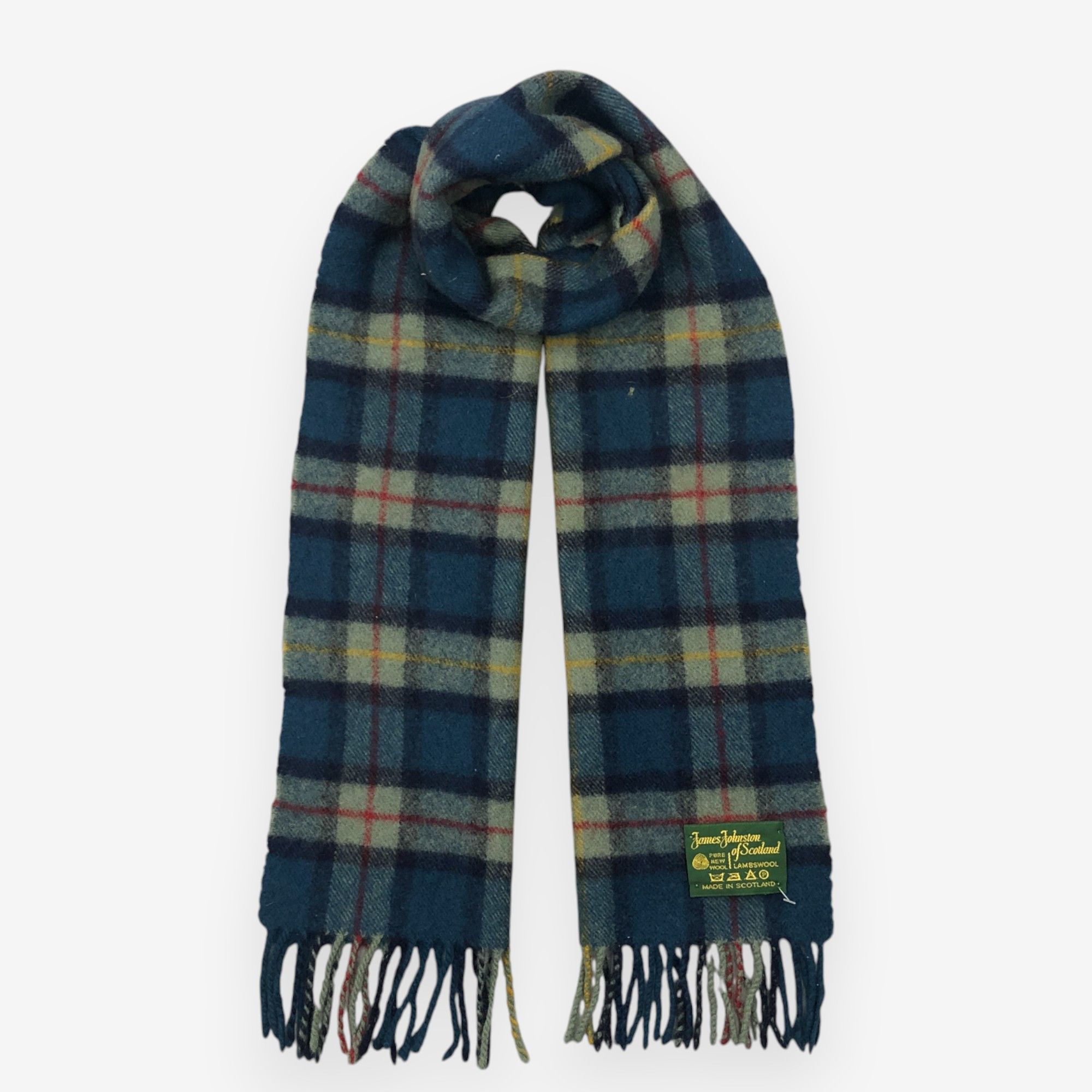 Johnstons Of Elgin Vintage Johnston Scarf Muffler Wool Plaid Tartan Scarves Size ONE SIZE - 1 Thumbnail
