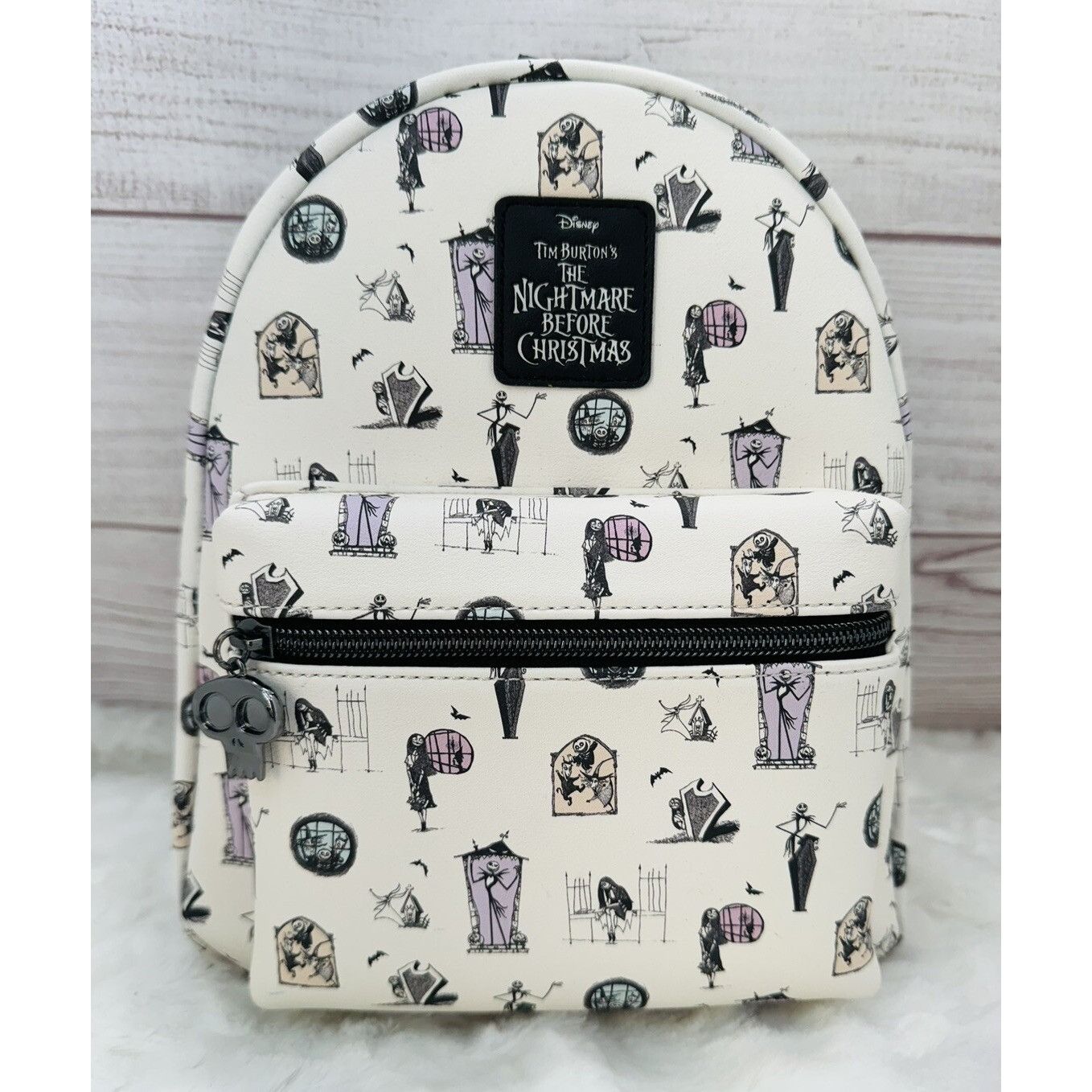 Disney Loungefly Nightmare Before Christmas NBC Pastel White Print Size ONE SIZE - 1 Thumbnail