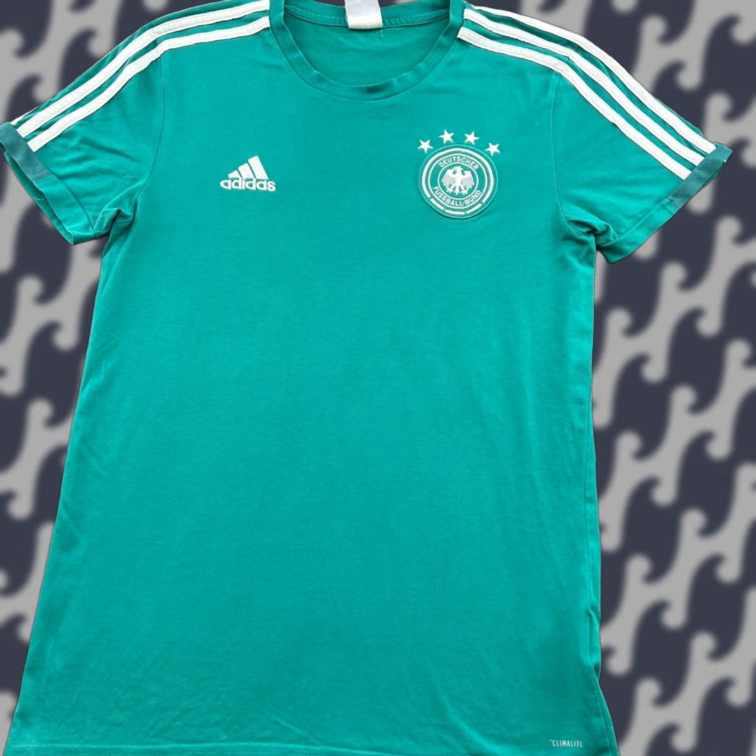 Adidas adidas Germany 2017 2018 Training Shirt Mens Medium Green Jersey Shirt Mens Football Running Moisture Wicking Quick Dry Short Sleeve Athletic Size US M / EU 48-50 / 2 - 1 Thumbnail