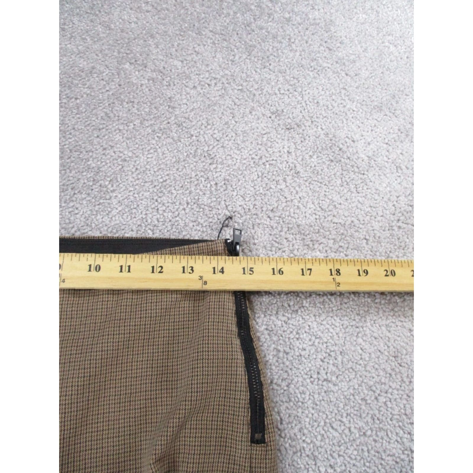 Everlane Everlane Dress Pants Womens 6 Brown Houndstooth Skinny Dress Pants Womens 6 Brown Check Knit Flat Front Cotton Spandex Zip Modern Womens Size 28" / US 6 / IT 42 - 7 Thumbnail