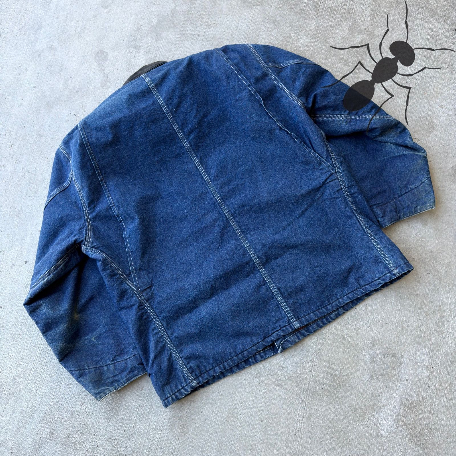 Carhartt × Vintage Vintage Carhartt denim blue chore button up coat work jacket Size US XL / EU 56 / 4 - 6 Thumbnail