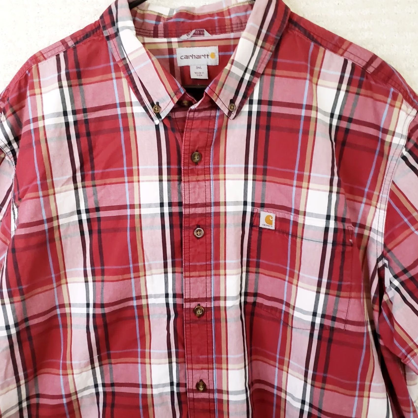 Carhartt CARHARTT Shirt Men's 3X Green Plaid Relaxed Fit Workwear Casual Button Down Size US XXL / EU 58 / 5 - 2 Thumbnail