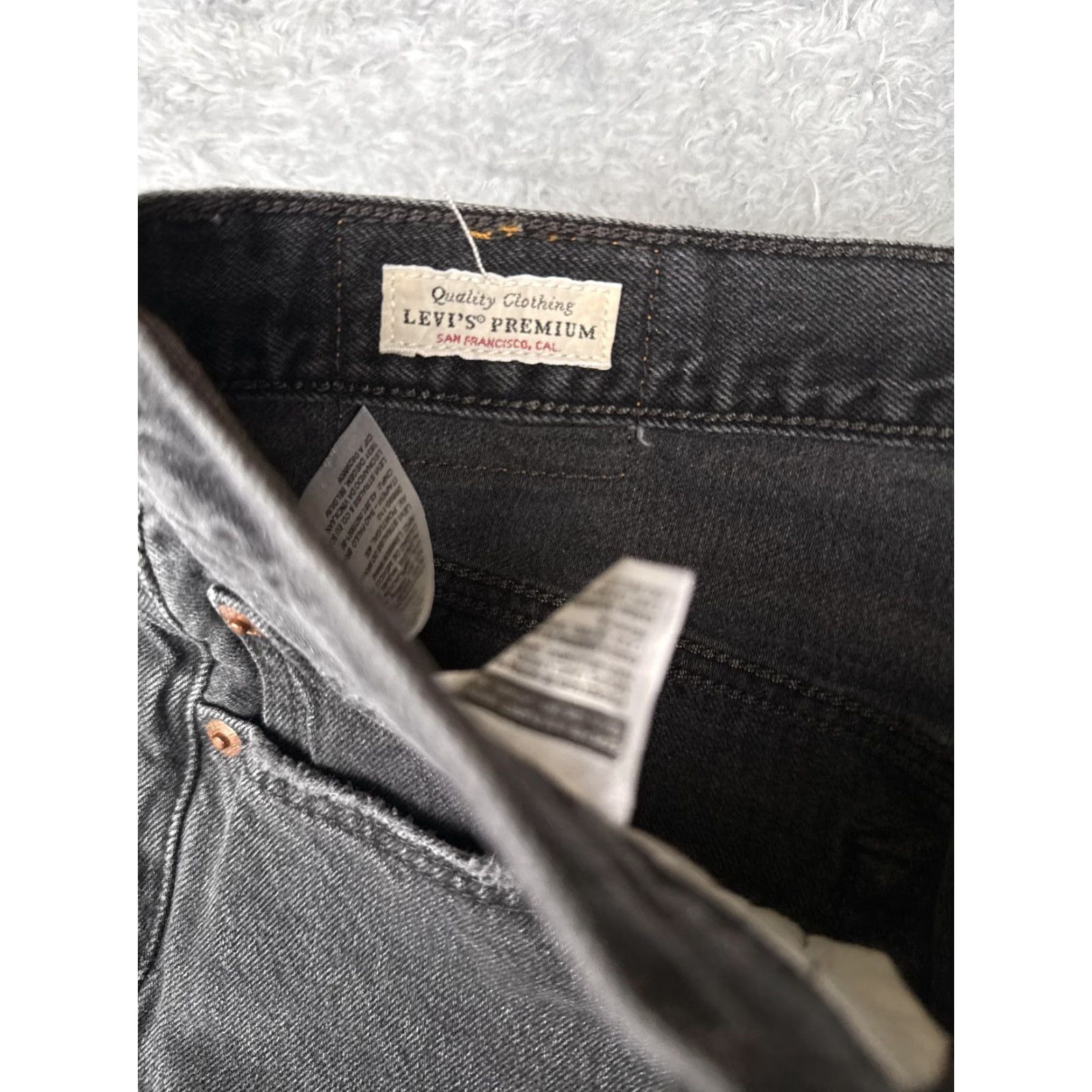 Levi's Levis Premium Jeans Womens 27x28 Black 501 Skinny Button Fly Distressed Cotton Size 27" / US 4 / IT 40 - 6 Thumbnail