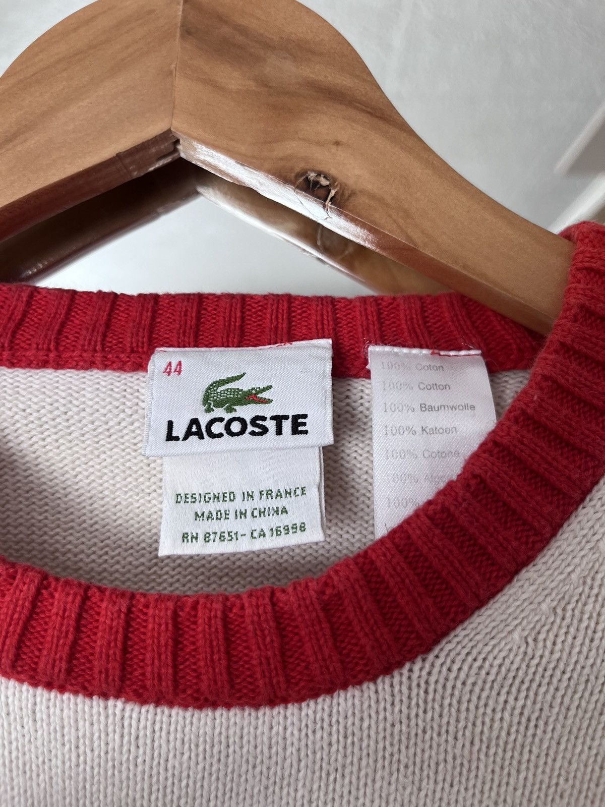 Lacoste LACOSTE Vintage Sweater 90s Big Logo Sweatshirt Size US S / EU 44-46 / 1 - 6 Thumbnail