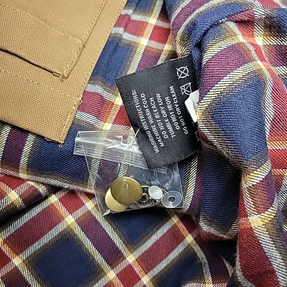 Vintage Burk's Bay Jacket Mens XL Brown Plaid Flannel Lined Concealed Carry Canvas NRA Jacket Size US XL / EU 56 / 4 - 6 Thumbnail