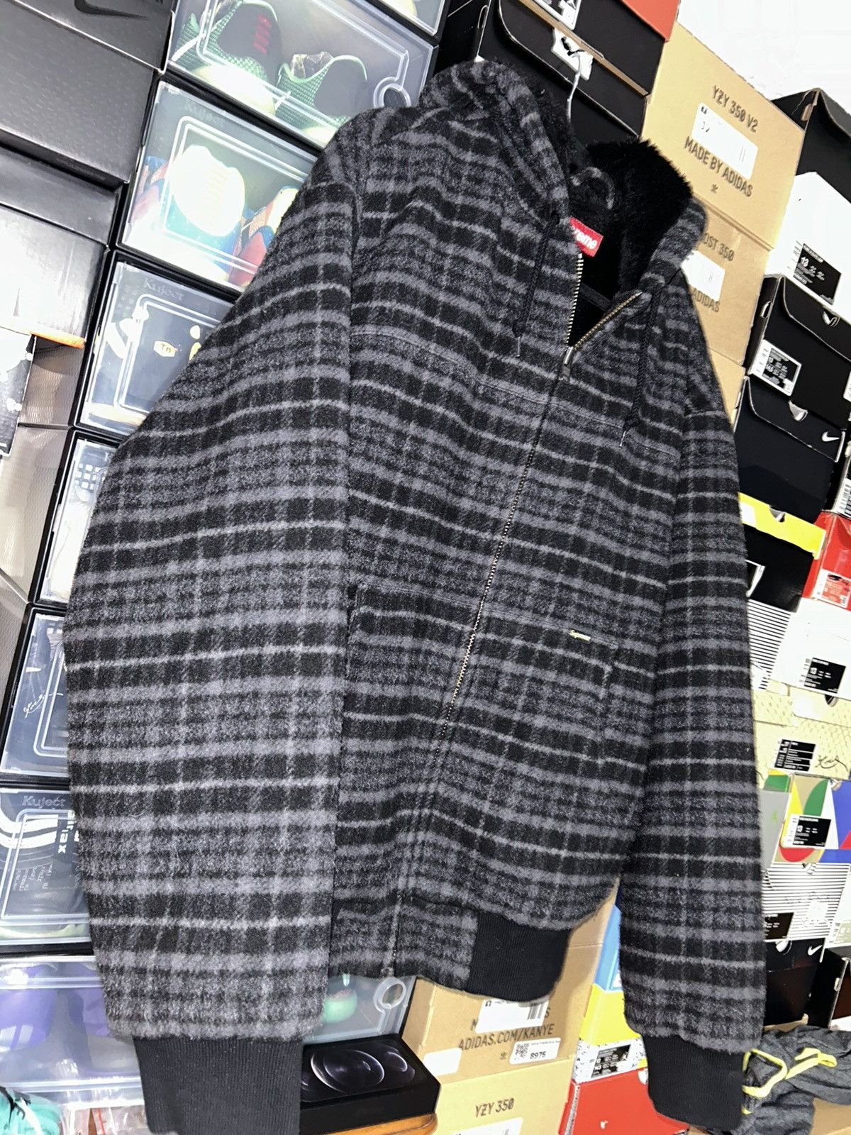 Supreme Supreme Plaid Wool Hooded Work Jacket FW23 size XL VNDS 