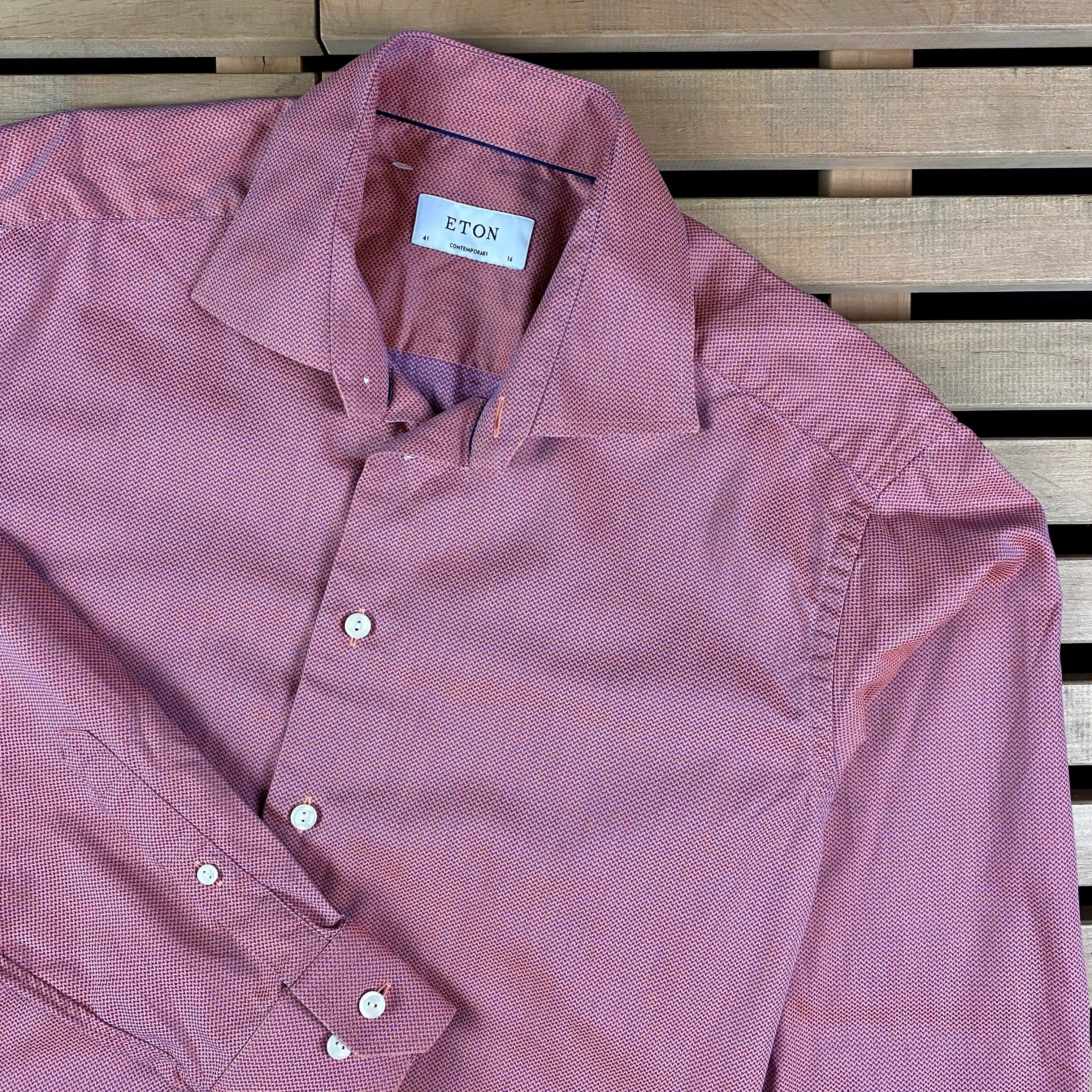 Eton Mens Shirt Long Sleeve Eton Size 41 / 16 Size US XL / EU 56 / 4 - 2 Thumbnail