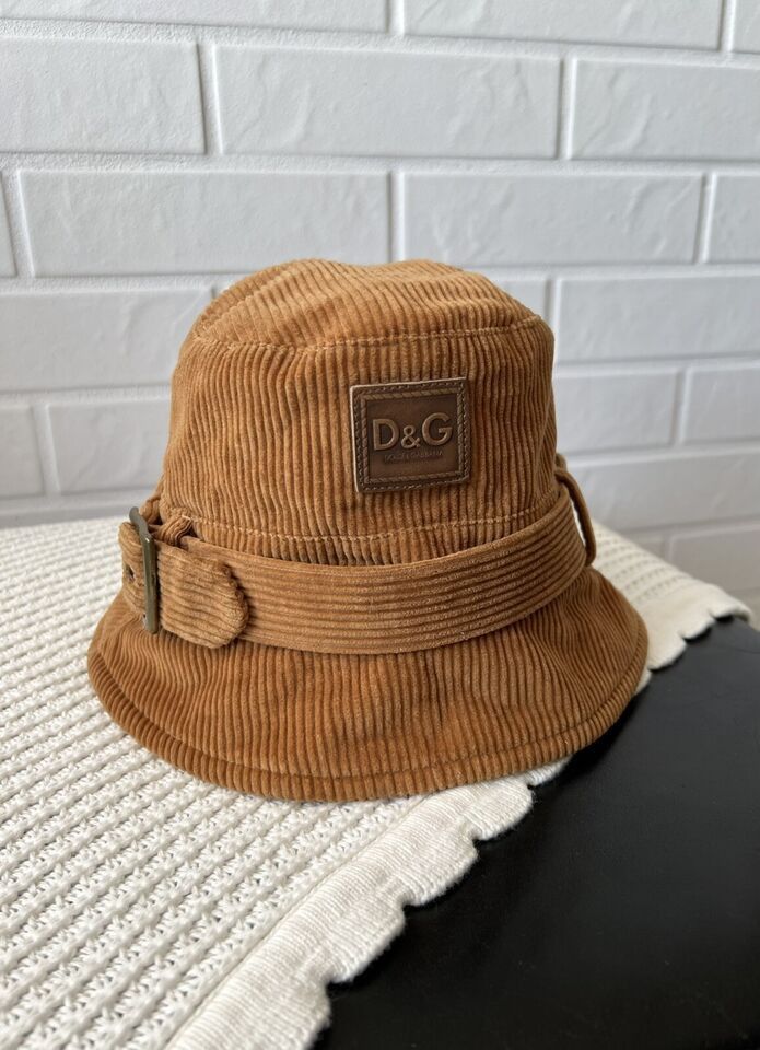 Dolce & Gabbana Dolce & Gabbana Hat Velveteen Fur Cotton Brown Size M Size ONE SIZE - 1 Thumbnail