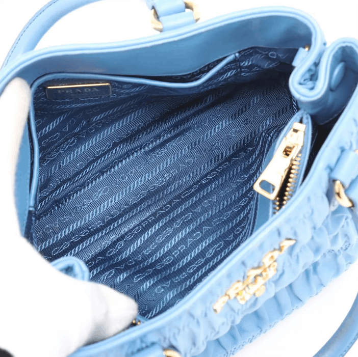 Prada Nappa Gaufre Nylon Leather Handbag Size ONE SIZE - 9 Thumbnail