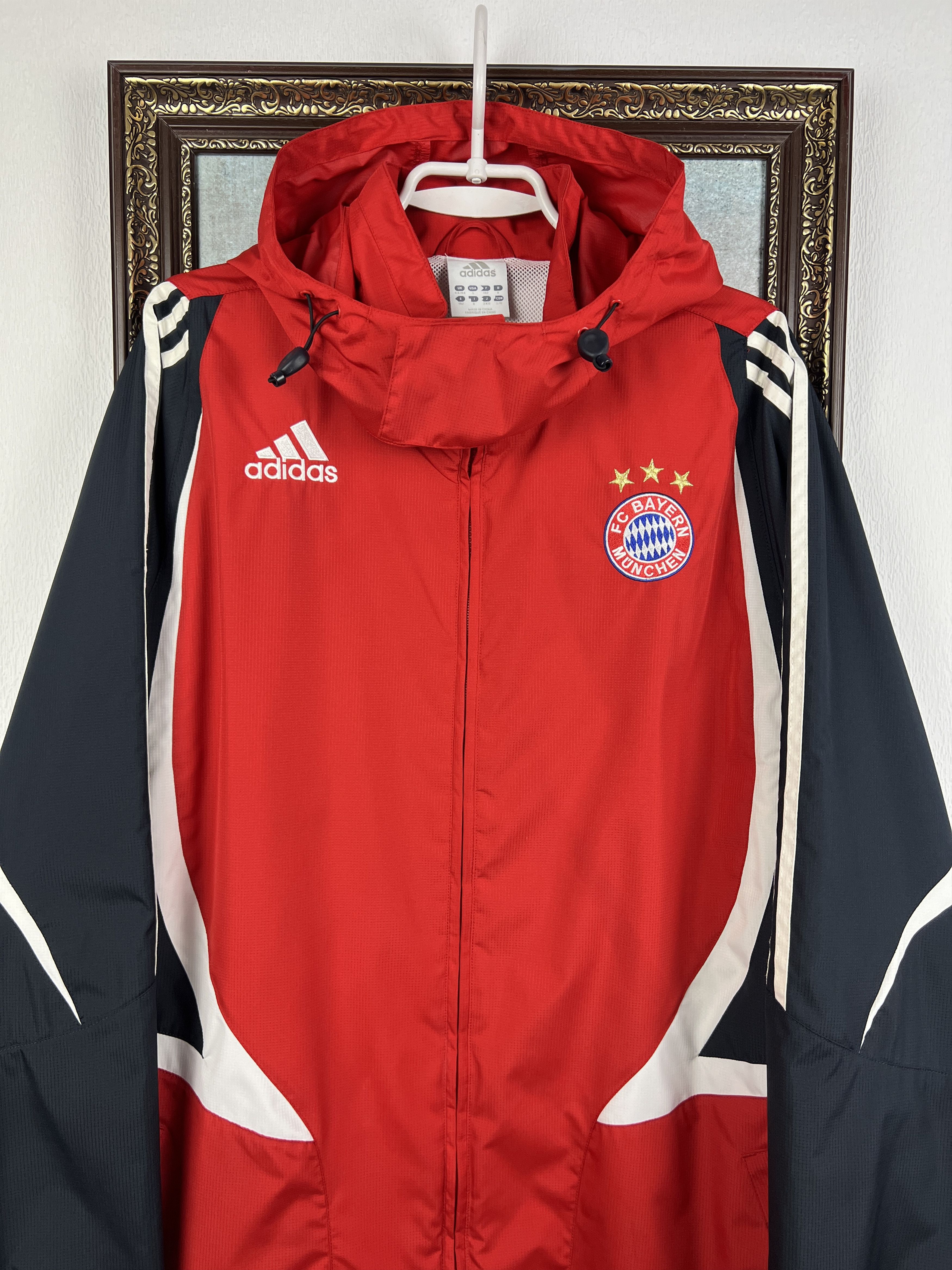 Adidas Bayern Munich Football Jacket Soccer Hooded Track Top Size US XL / EU 56 / 4 - 2 Thumbnail