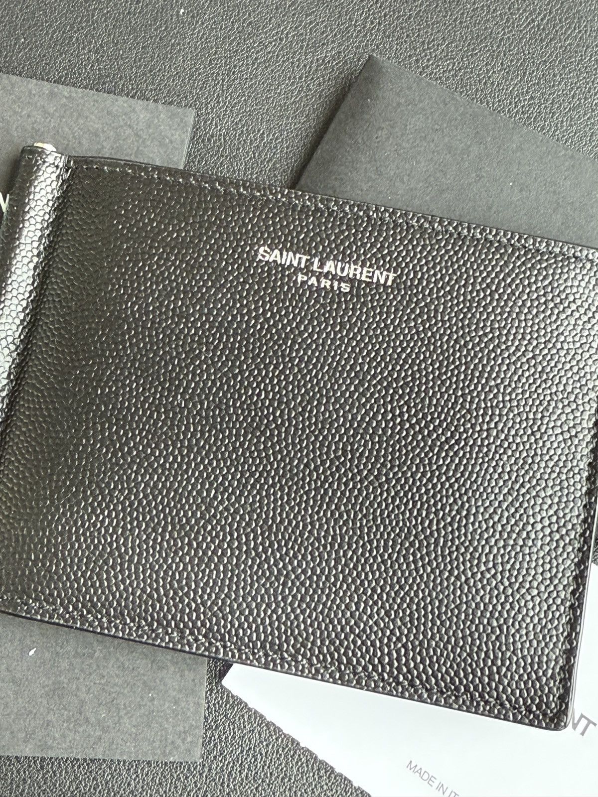 Saint Laurent Paris Saint Laurent Bill Clip Bifold Wallet Black Size ONE SIZE - 2 Thumbnail