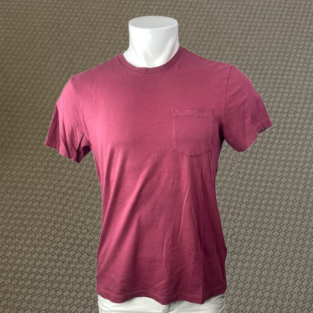 J.Crew Shirt Mens M Red Slim Washed Crew Neck Short Sleeve Pocket Tee Top, Men's