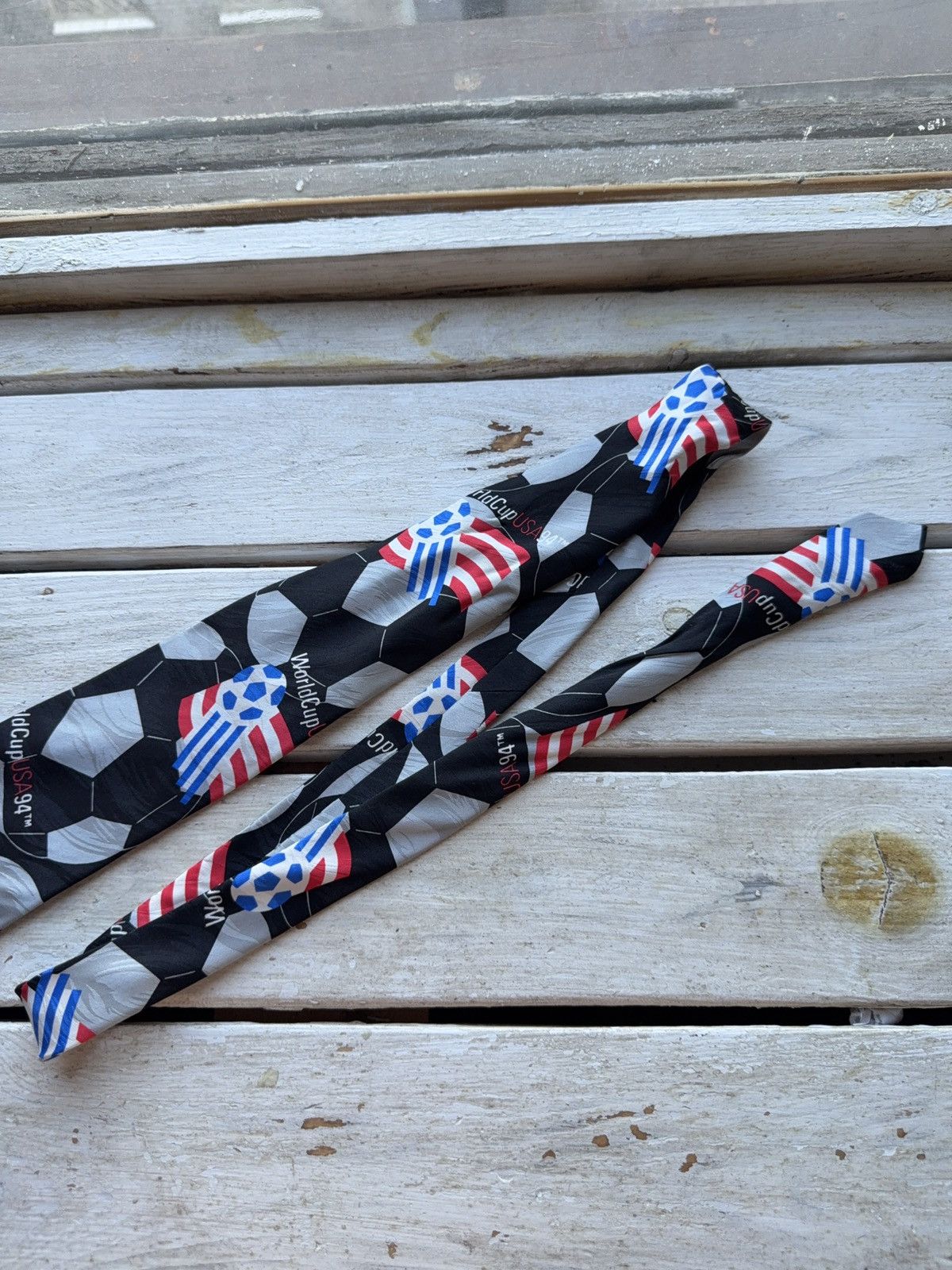 UEFA × Vintage Vintage USA 94 World Cup Soccer Tie RM Style Football Size ONE SIZE - 3 Thumbnail