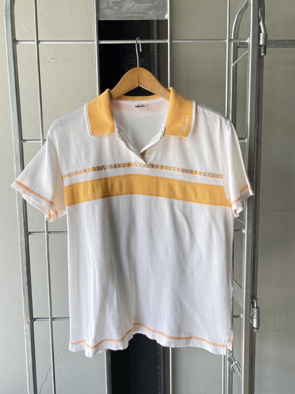 Ellesse Ellesse Orange-Collar Polo Tee with Chest Pattern Size M / US 6-8 / IT 42-44 - 11 Thumbnail