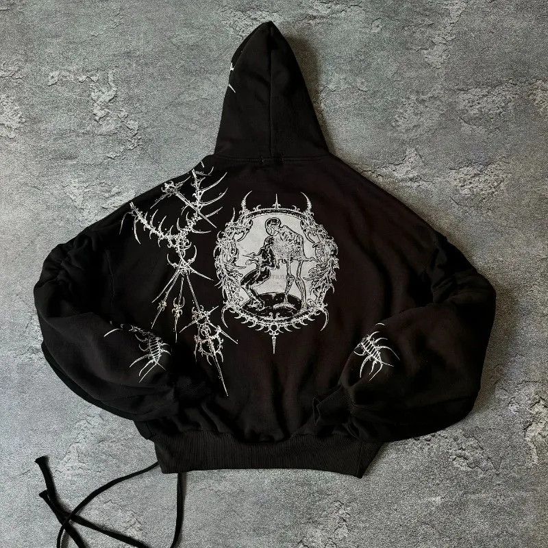 Japanese Brand Big Skull Graphic Retro hoodie Size US L / EU 52-54 / 3 - 2 Thumbnail