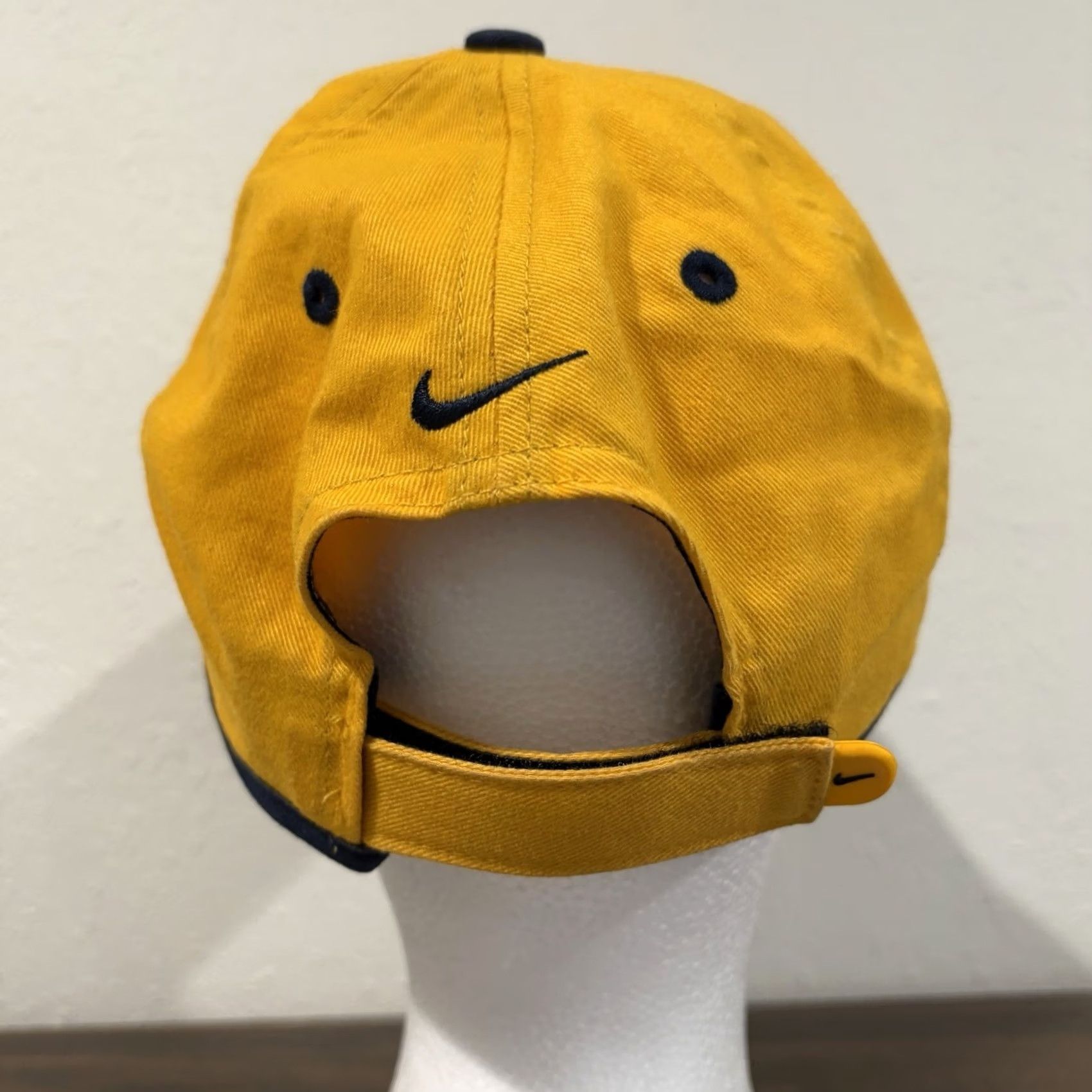 Nike VTG 90s Nike Dad Cap Swoosh Yellow Navy Cotton Canvas Adjustable One Size Unisex Adults Michigan Wolverines Hat Strapback Size ONE SIZE - 5 Thumbnail