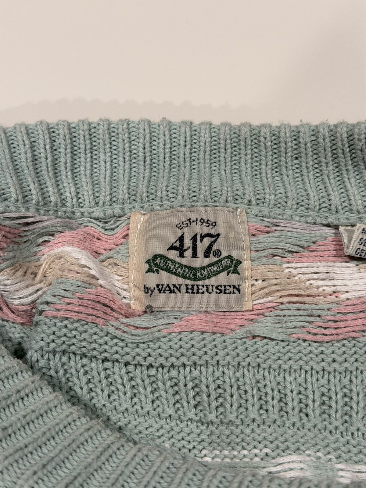 Van Heusen 1980s Vintage Van Heusen Pastel Knit Grunge Dad Sweater XL Size US XL / EU 56 / 4 - 7 Thumbnail