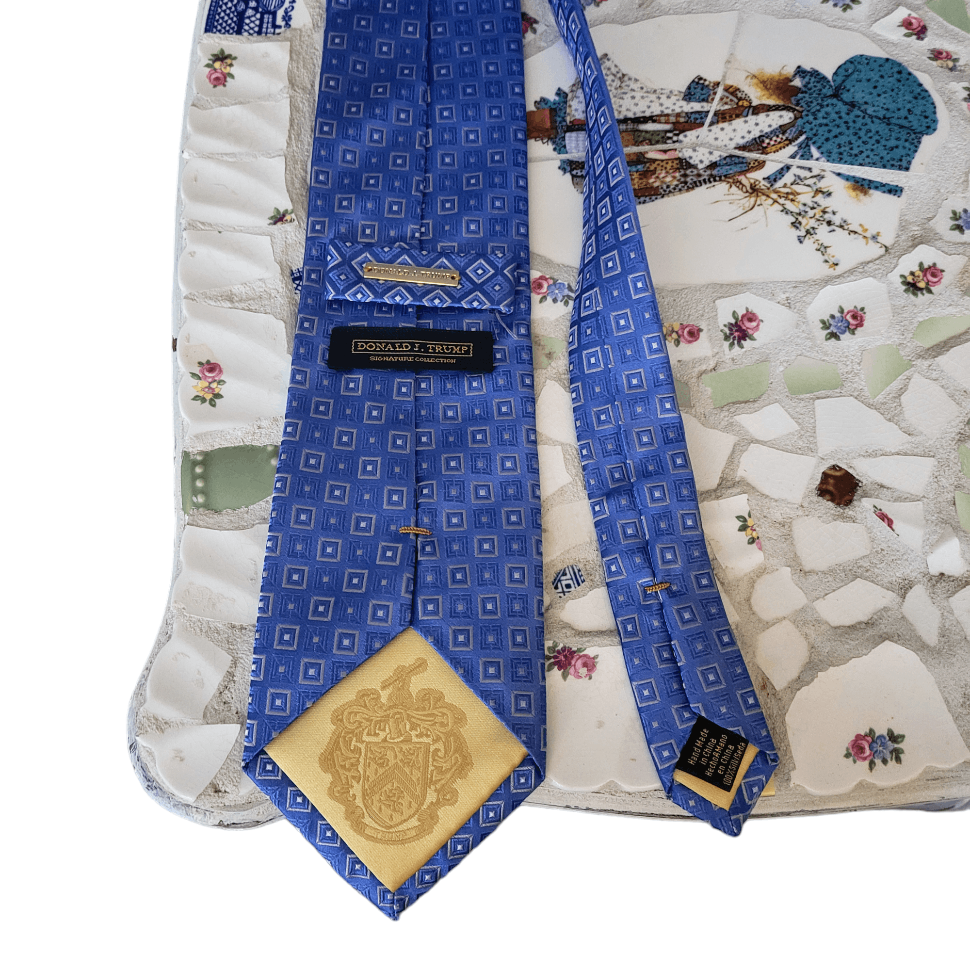 Donald Trump Donald J. Trump Signature Collection Blue Patterned Tie Size ONE SIZE - 5 Thumbnail
