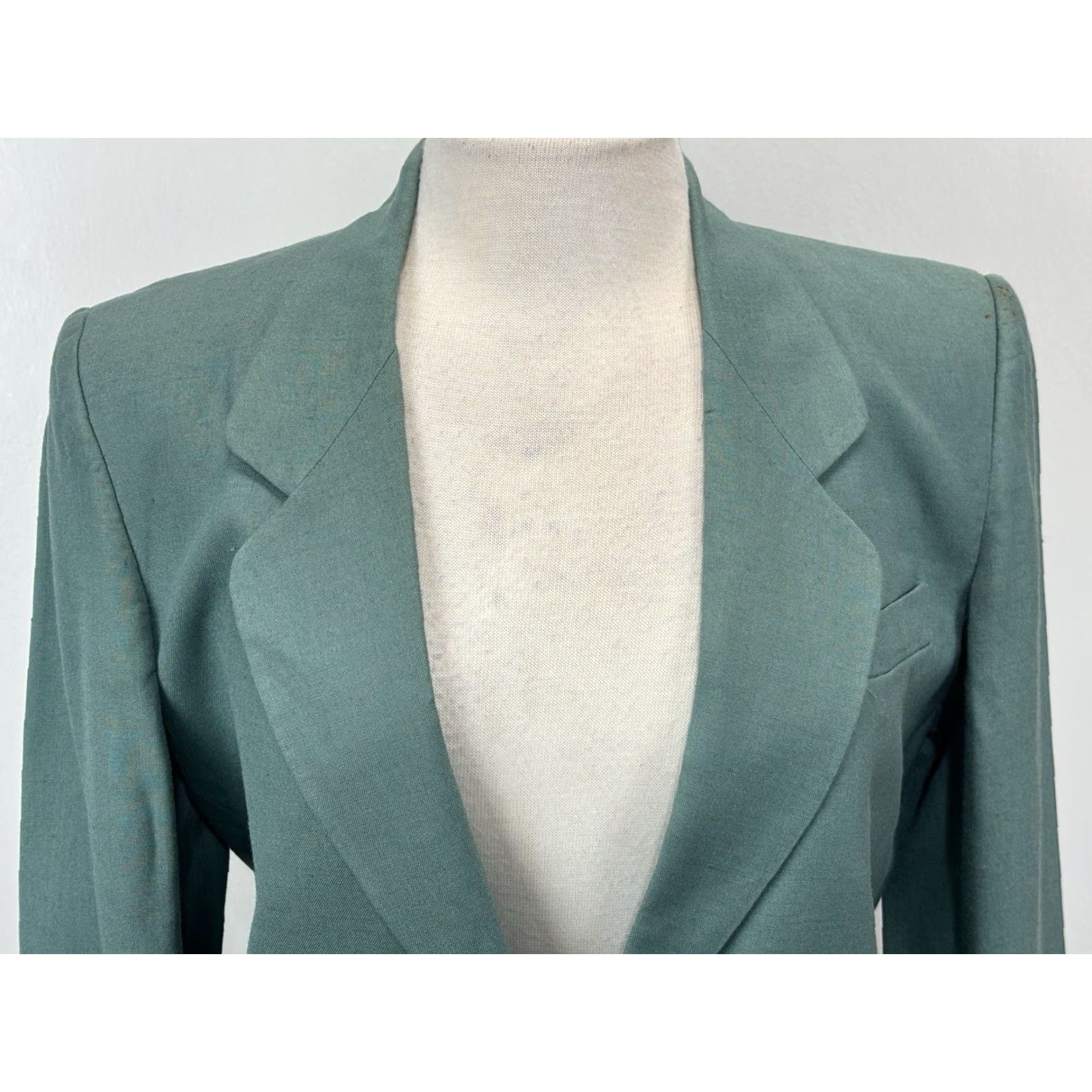 Talbots VINTAGE Talbots 2-Piece Pant Suit Women Green Linen Blend Jacket & Pants 4 Adult 80s Mens Womens Size 27" / US 4 / IT 40 - 6 Thumbnail