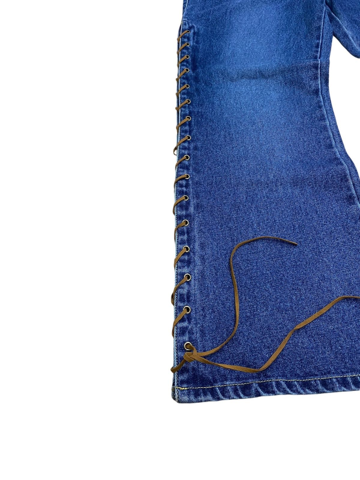 Japanese Brand Livre Claire Baggy Lace Up High Waist Denim Jean Rope Side Size US 34 / EU 50 - 6 Thumbnail