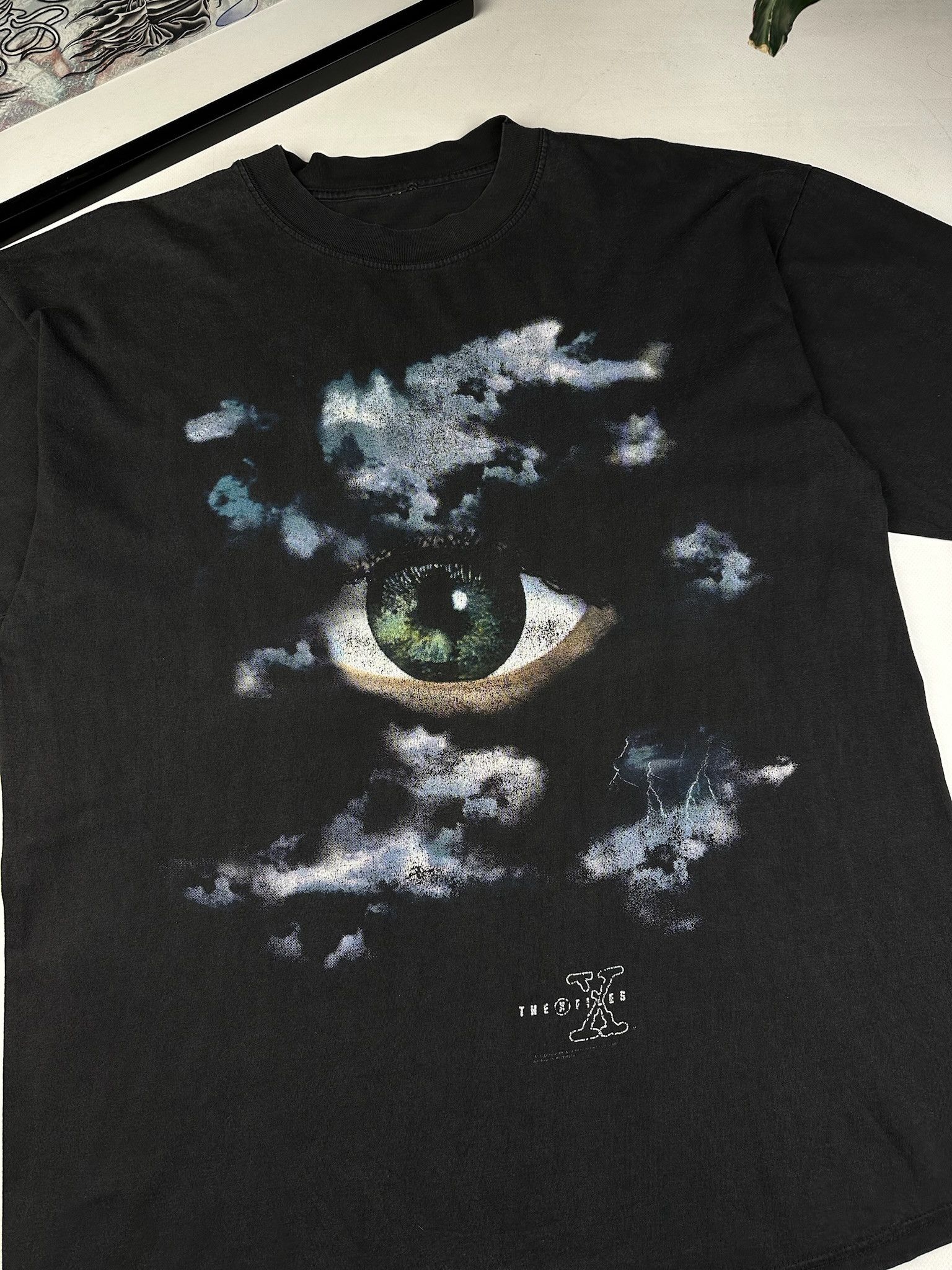 Harley Davidson 90s X-Files TV Show Promo Eye Faded Black Thunder USA tee Size US L / EU 52-54 / 3 - 1 Thumbnail