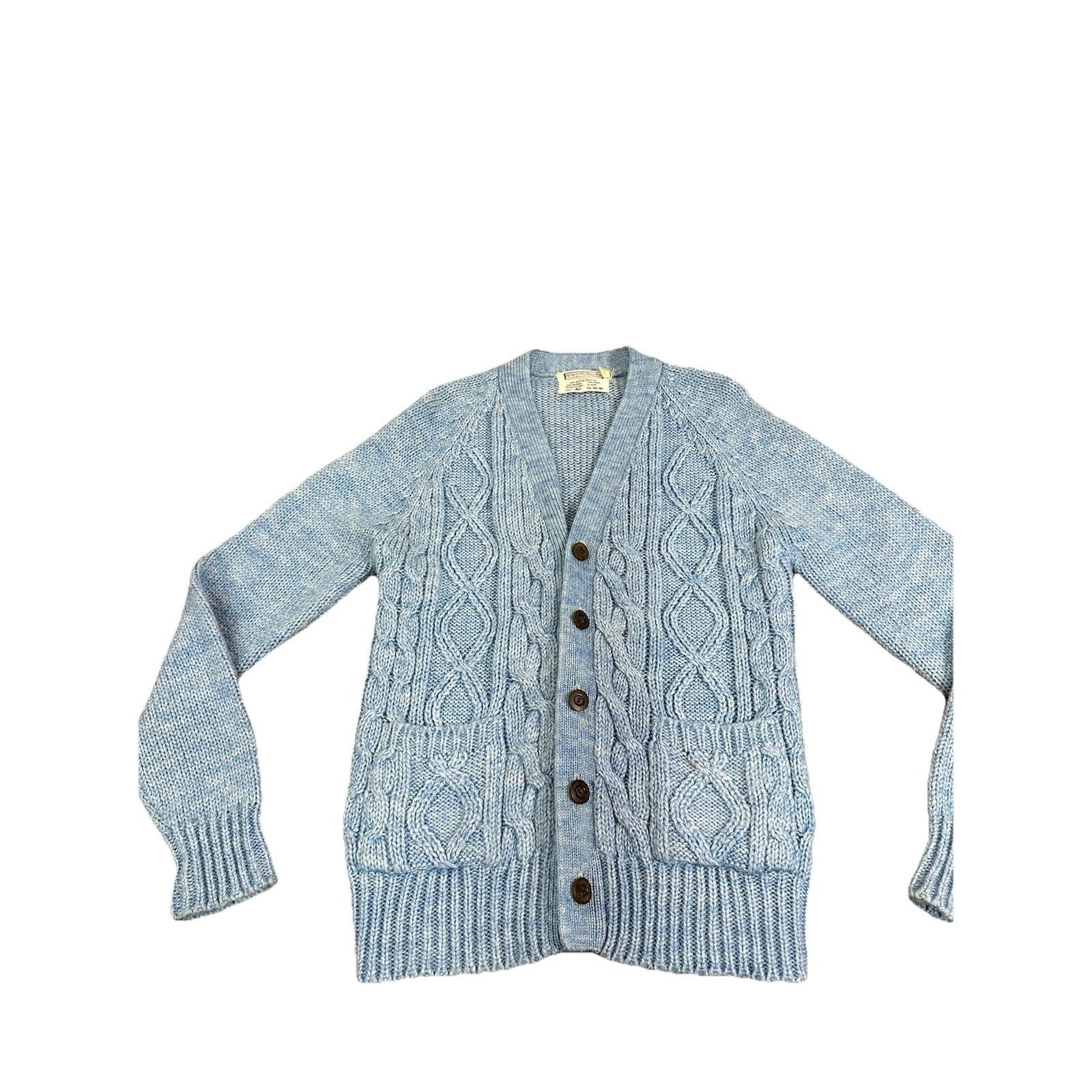 Sears Vintage Sears Knitted Cardigan Sweater Blue Size M / US 6-8 / IT 42-44 - 2 Thumbnail