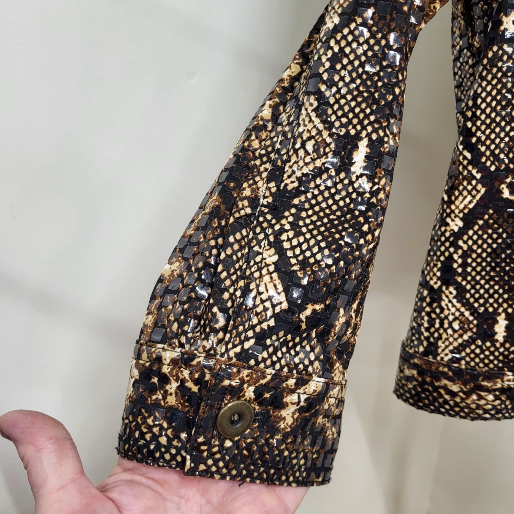 Vintage Ruby Rd. Snakeskin Jacket Women's Size 18 Brown/Tan/Black Shimmer Textured EUC Jacket Size XXL / US 16-18 / IT 52-54 - 7 Thumbnail