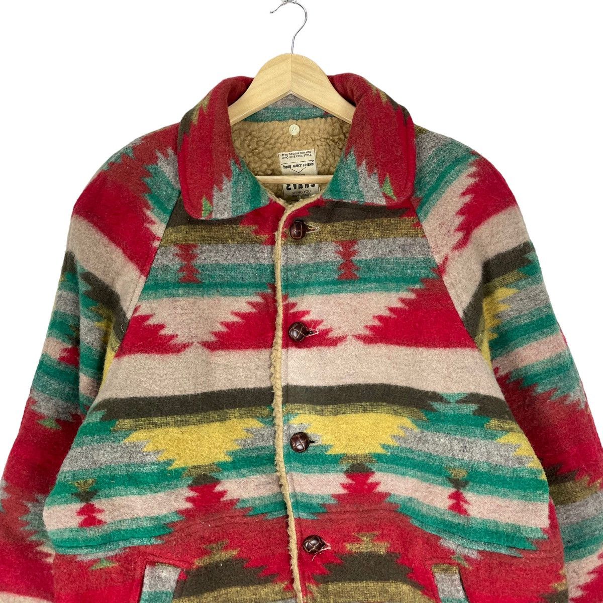Japanese Brand × Native ☀️YOKOHAMA STAFF Y.S NATIVE SHERPA WOOL BUTTON JACKET Size US M / EU 48-50 / 2 - 2 Thumbnail