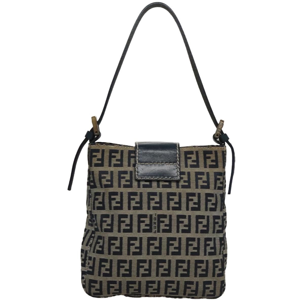 Fendi FENDI Zucchino Canvas Hand Bag Navy Silver Size ONE SIZE - 3 Thumbnail