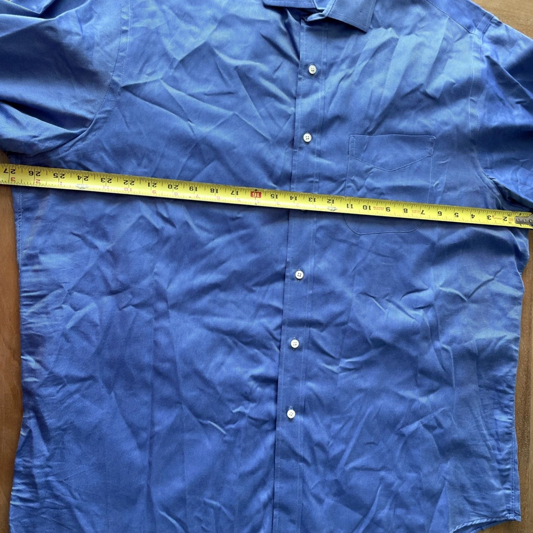 Brooks Brothers VINTAGE Brooks Brothers Shirt Mens 17.5 Blue Gabardine 80s USA Dress Shirt Size US XXL / EU 58 / 5 - 6 Thumbnail